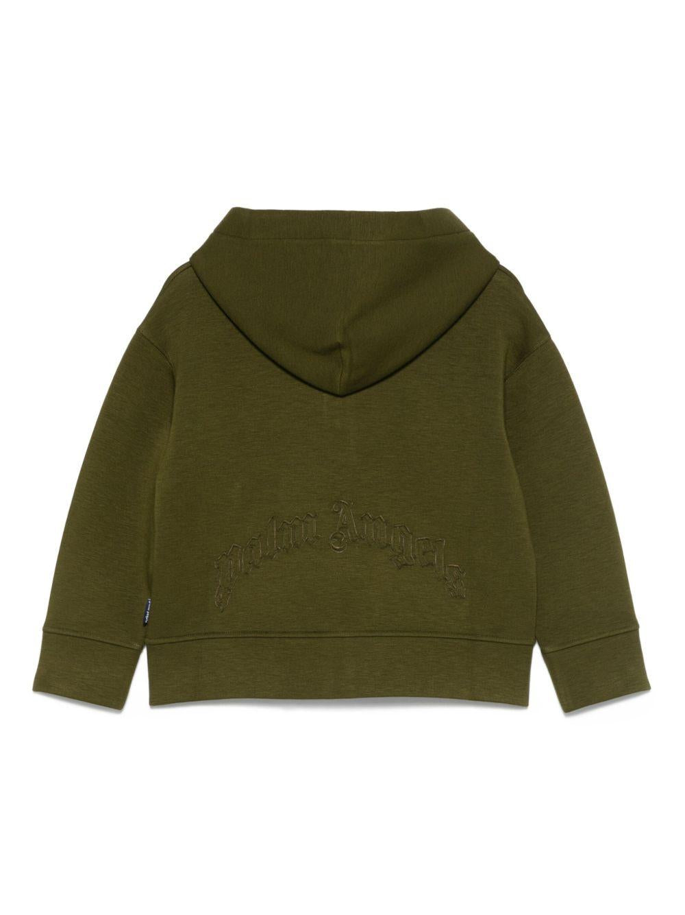 Felpa per bambino Palm Angels Kids verde con cappuccio PBBE003F25FLE002 5603 PALM ANGELS KIDS