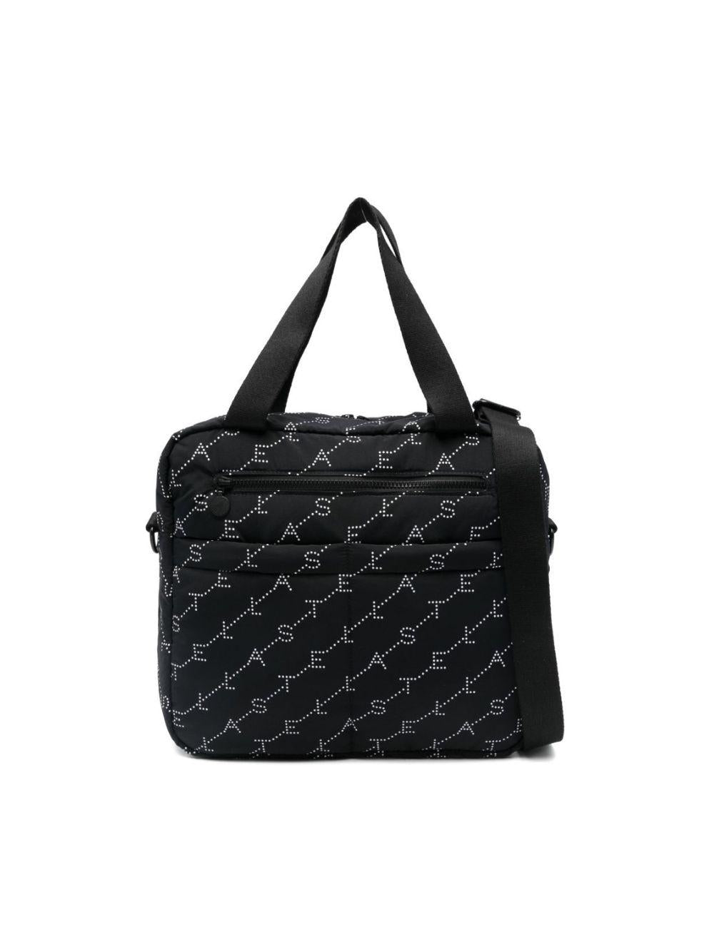 Borsa fasciatoio per bambina Stella McCartney Kids nera con logo all-over TY0548 Z3652 930BC STELLA McCARTNEY KIDS