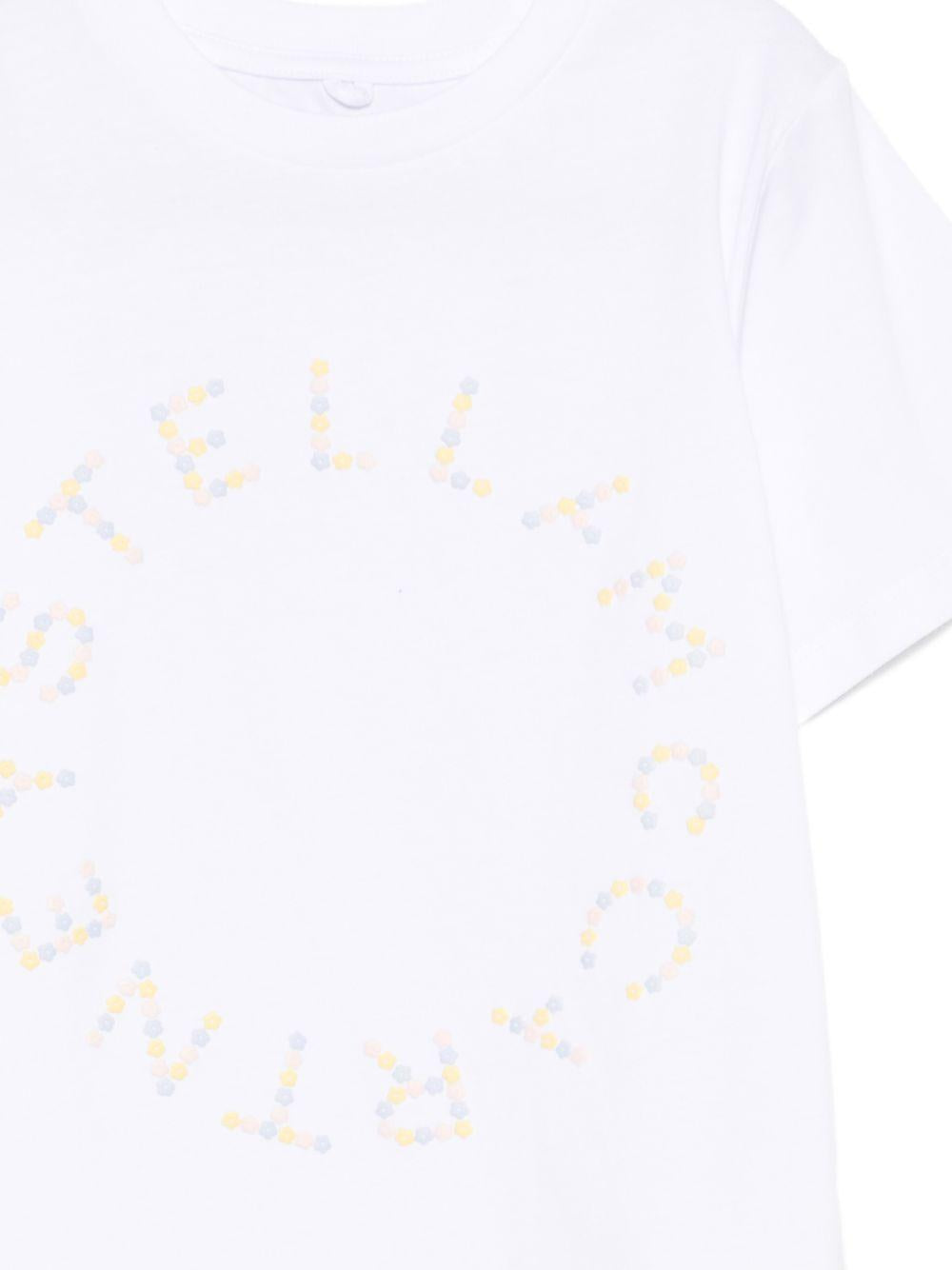 T-shirt per bambina Stella McCartney Kids bianca con stampa logo TY8C71 Z0434 100 STELLA McCARTNEY KIDS