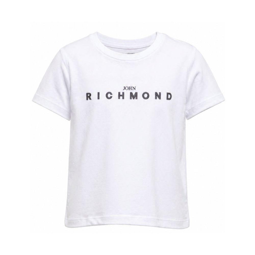 T-shirt per bambino John Richmond Junior bianca con dettaglio logo RBP26008TS WHITE JOHN RICHMOND KIDS