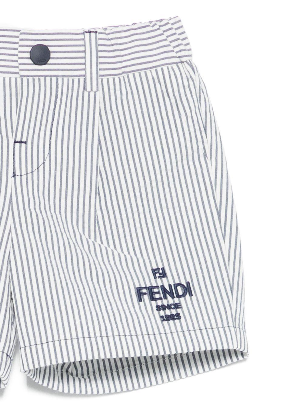 Shorts per neonato Fendi Kids bianco con motivo a righe BMF280 AY8G F1I11 FENDI KIDS