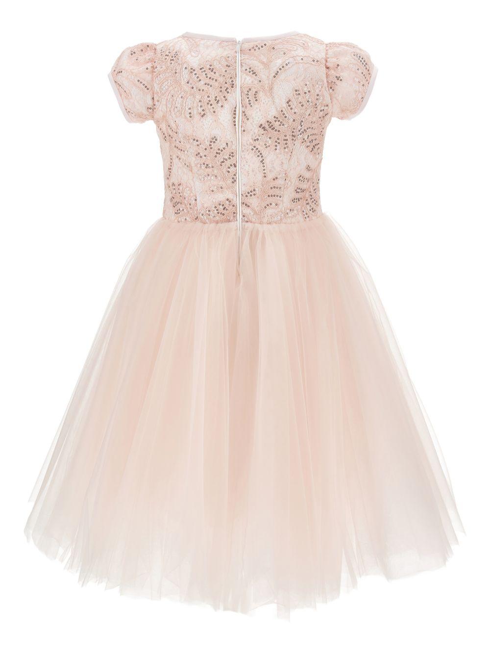Abito per bambina Monnalisa rosa con decorazione con paillettes 71G917RM 7995 9270 MONNALISA KIDS