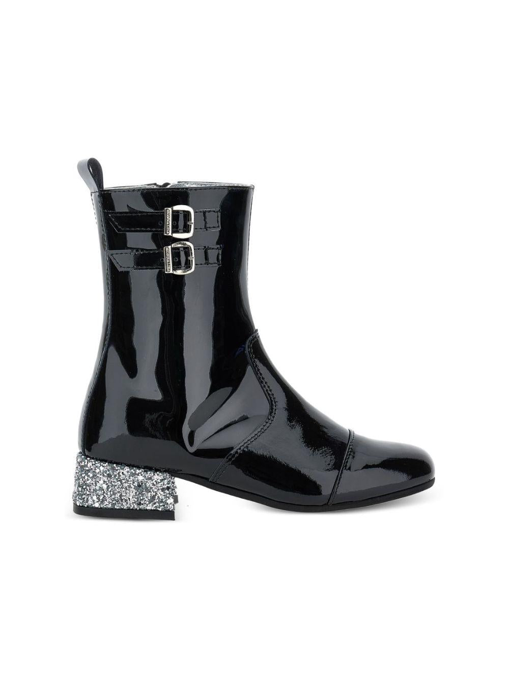 Stivali per bambina Monnalisa Kids neri con fibbie decorative 87H001 8770 0050 MONNALISA KIDS