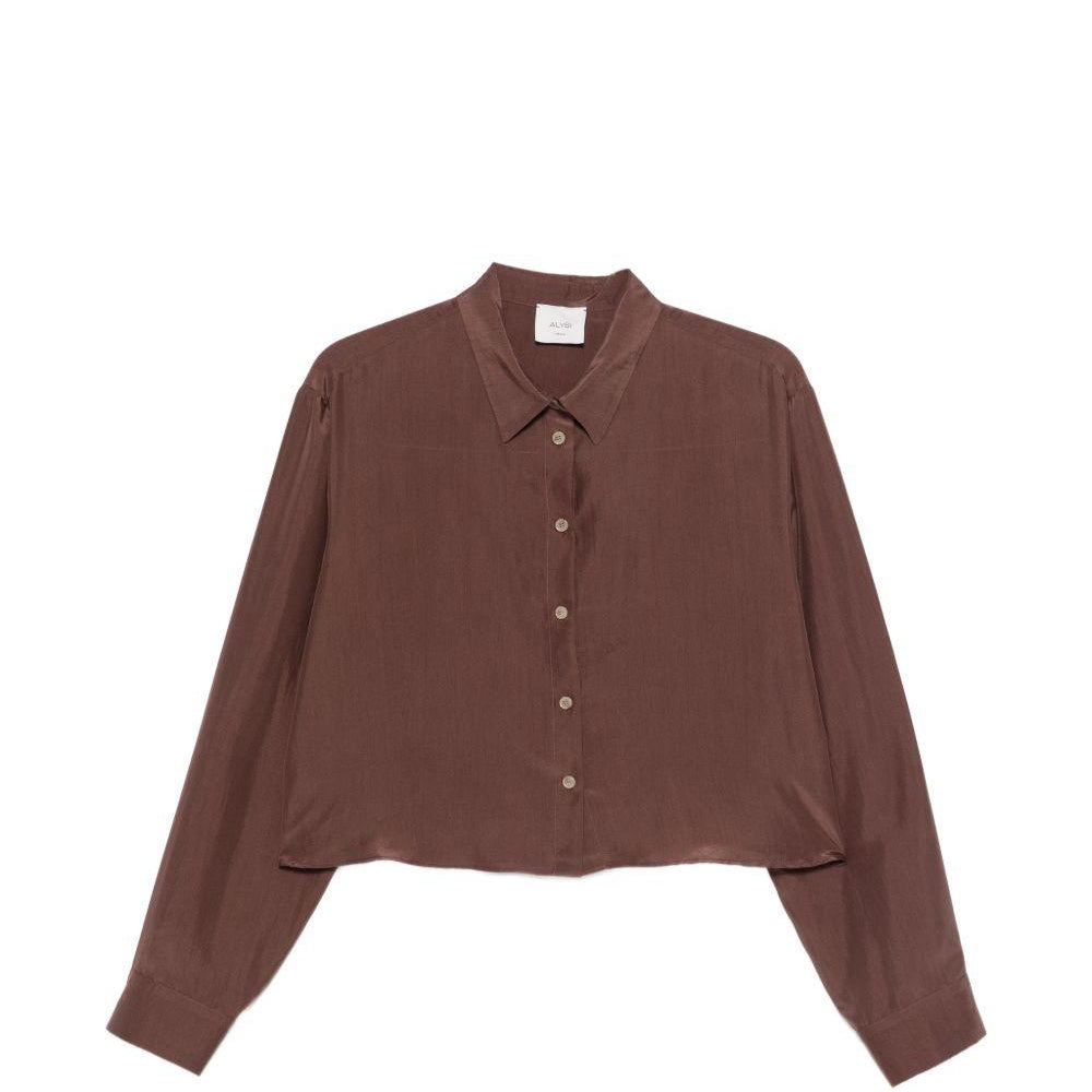 Camicia per donna Alysi marrone con chiusura con bottoni sul davanti 116219 P6003 MOSTO ALYSI