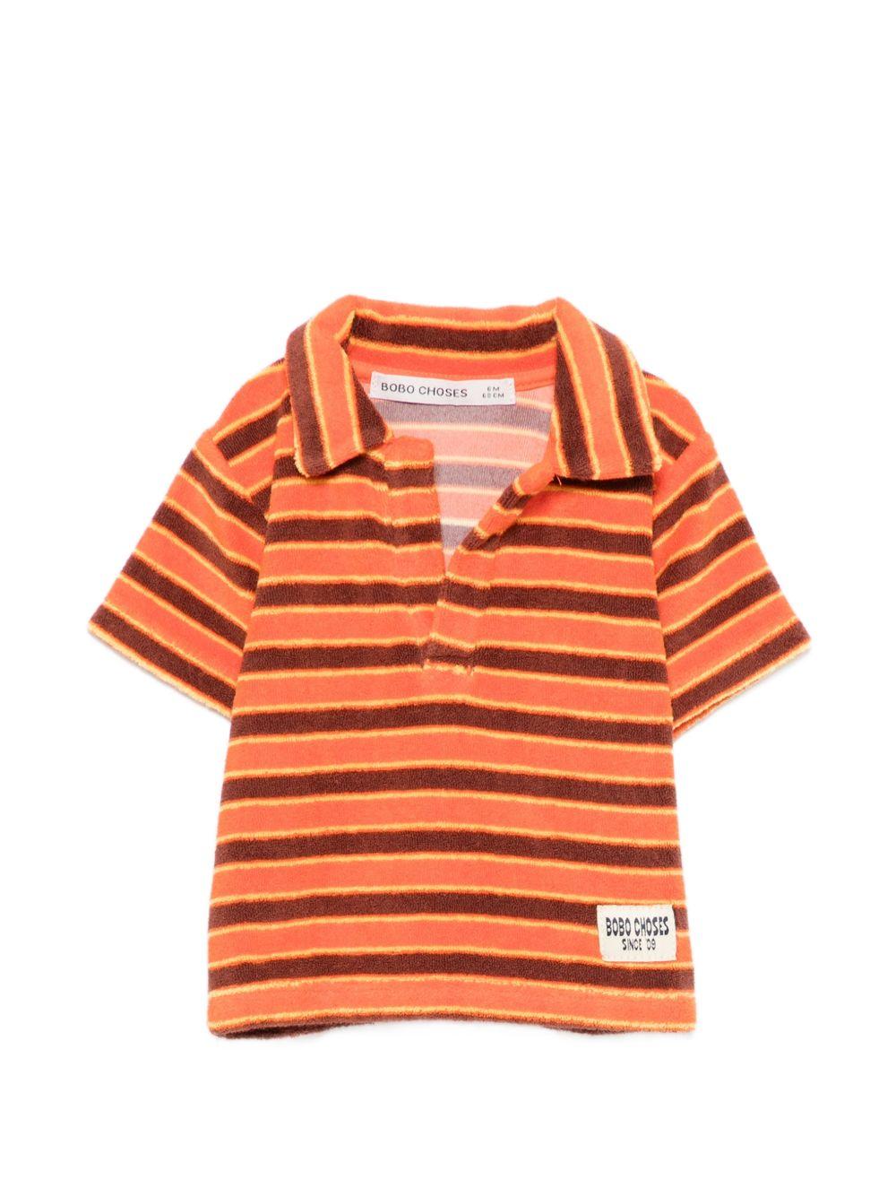 T-shirt per neonato Bobo Choses arancione con design a righe B126AB026 811 BOBO CHOSES KIDS