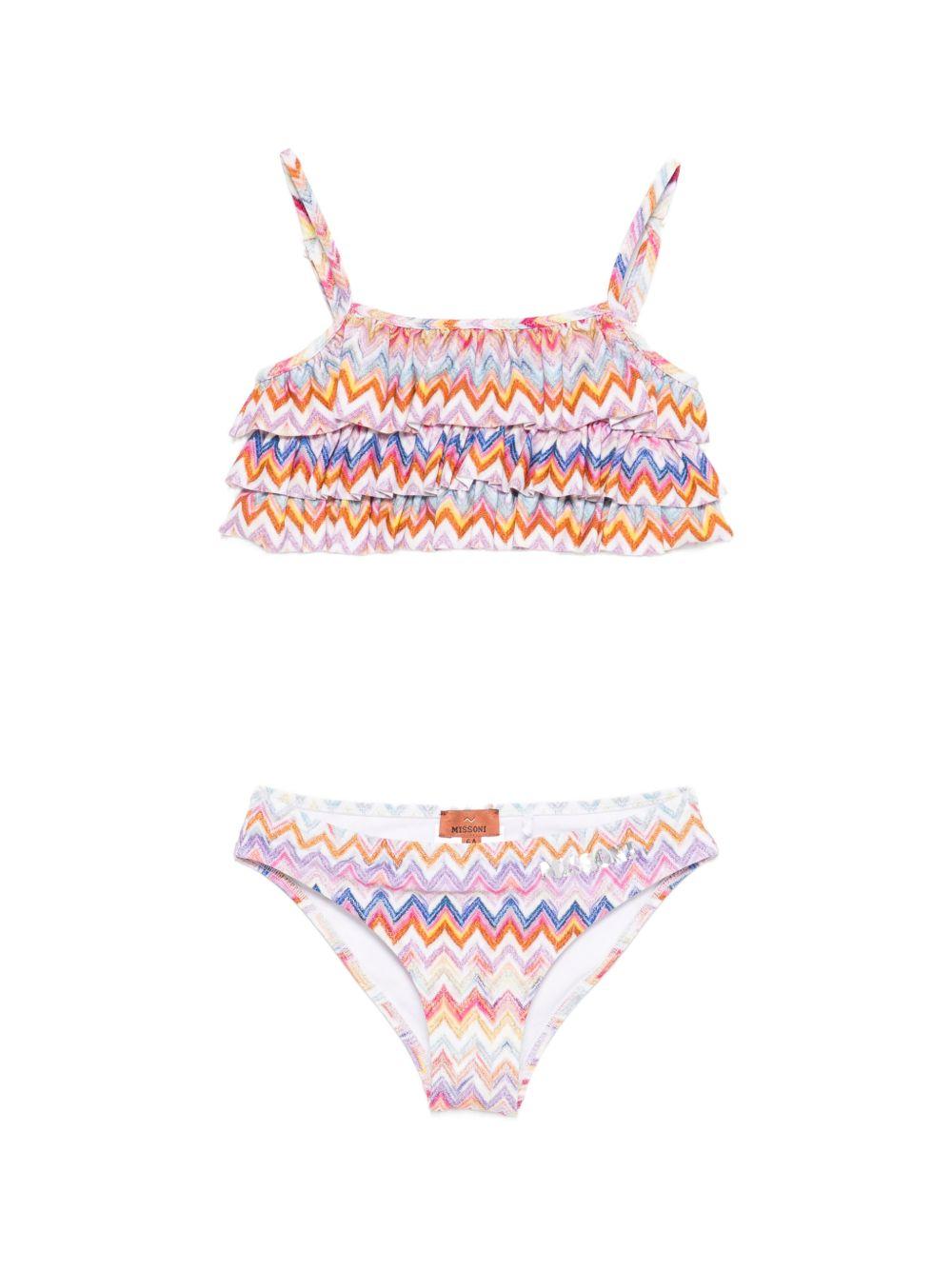 Bikini per bambina Missoni Kids multicolore con design a chevron MYCA49 Z3801 999 MISSONI KIDS