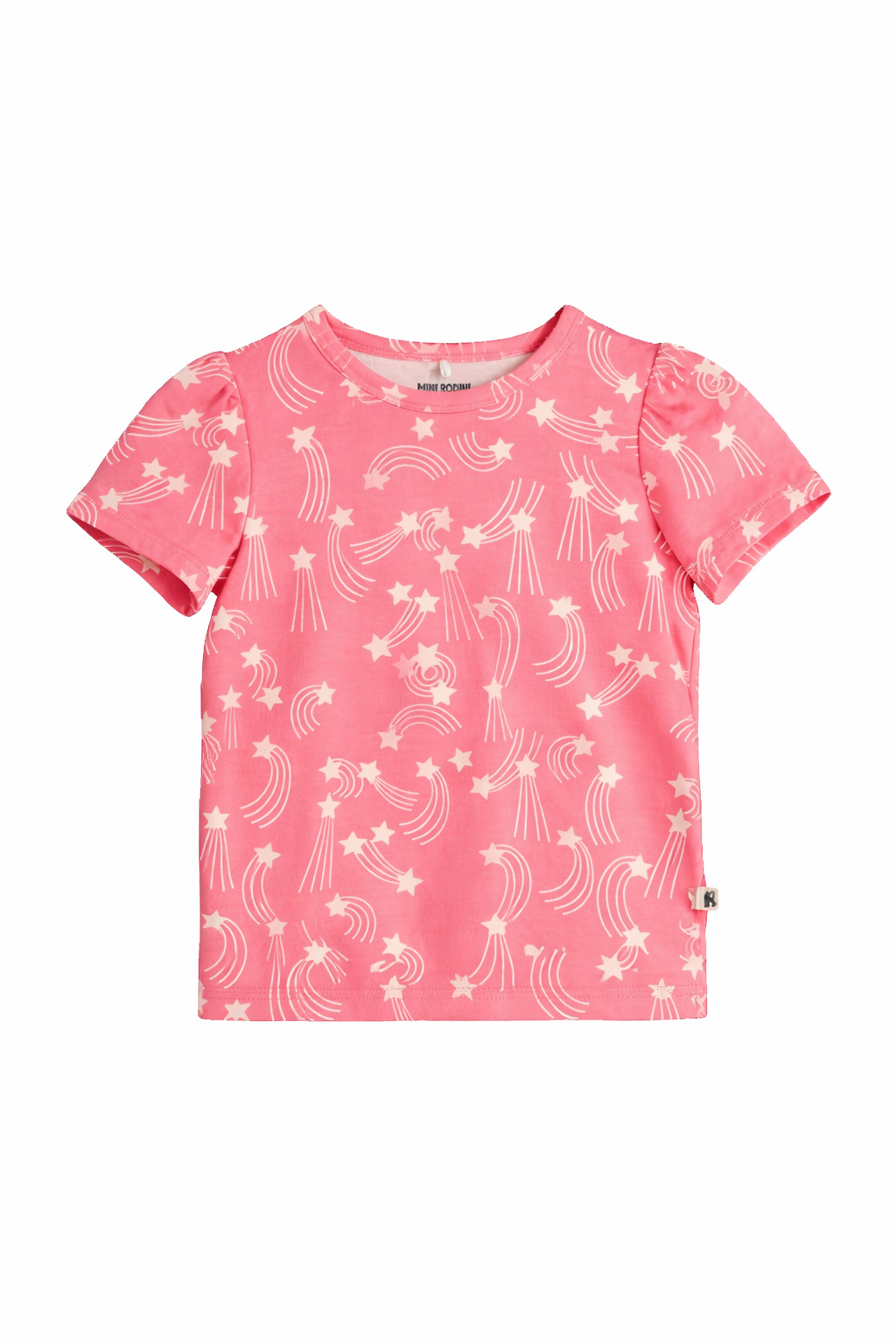 T-shirt per bambina Mini Rodini rosa con stampa all-over stelle 26220149 PINK MINI RODINI KIDS