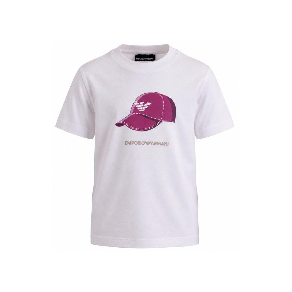 T-shirt per bambino Emporio Armani Kids bianca con stampa grafica sul davanti EB001344 AF14503 U0003 EMPORIO ARMANI KIDS
