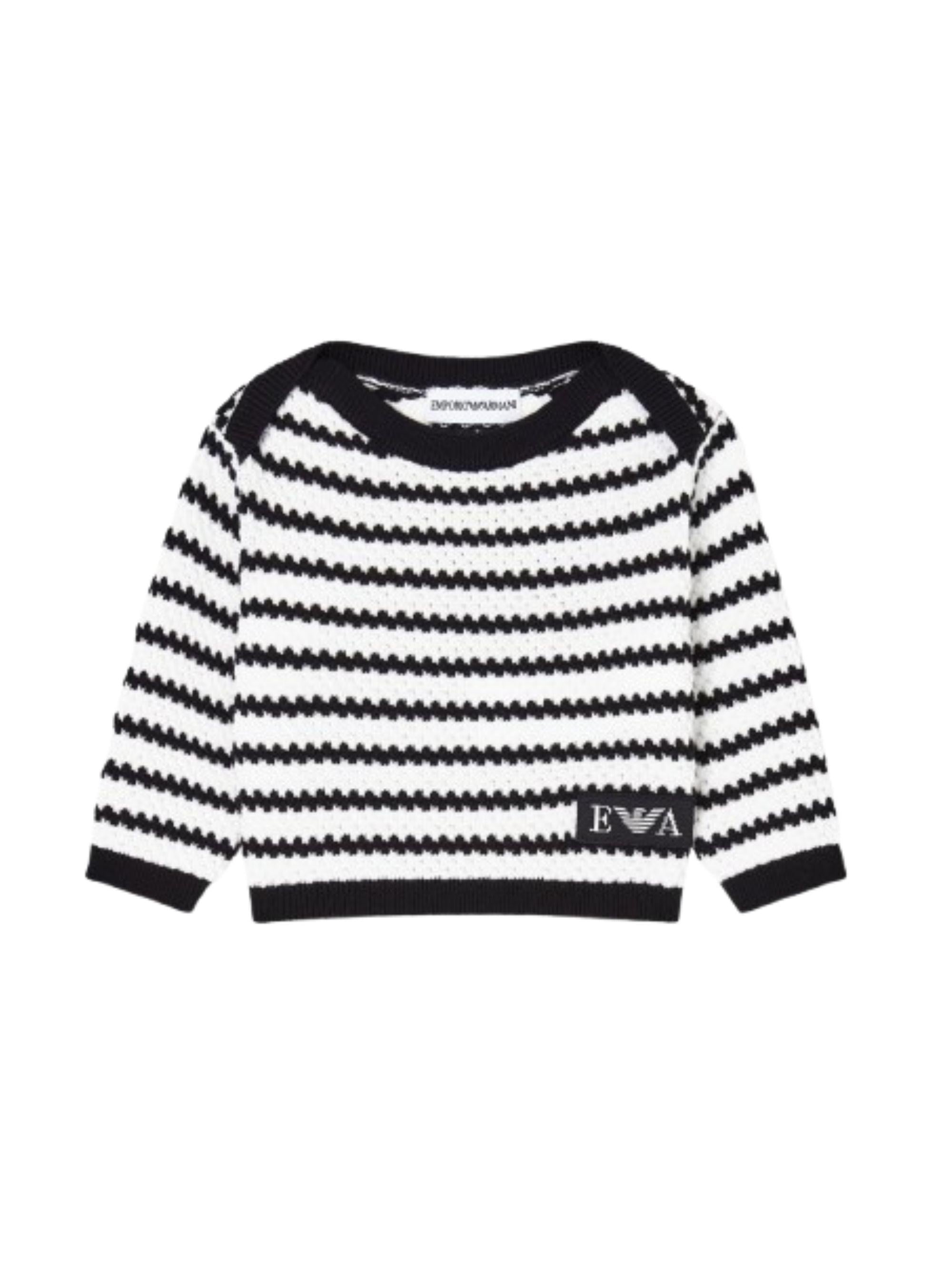 Maglione per neonato Emporio Armani Kids multicolor con design a righe EB001232 AF23409 M0057 EMPORIO ARMANI KIDS