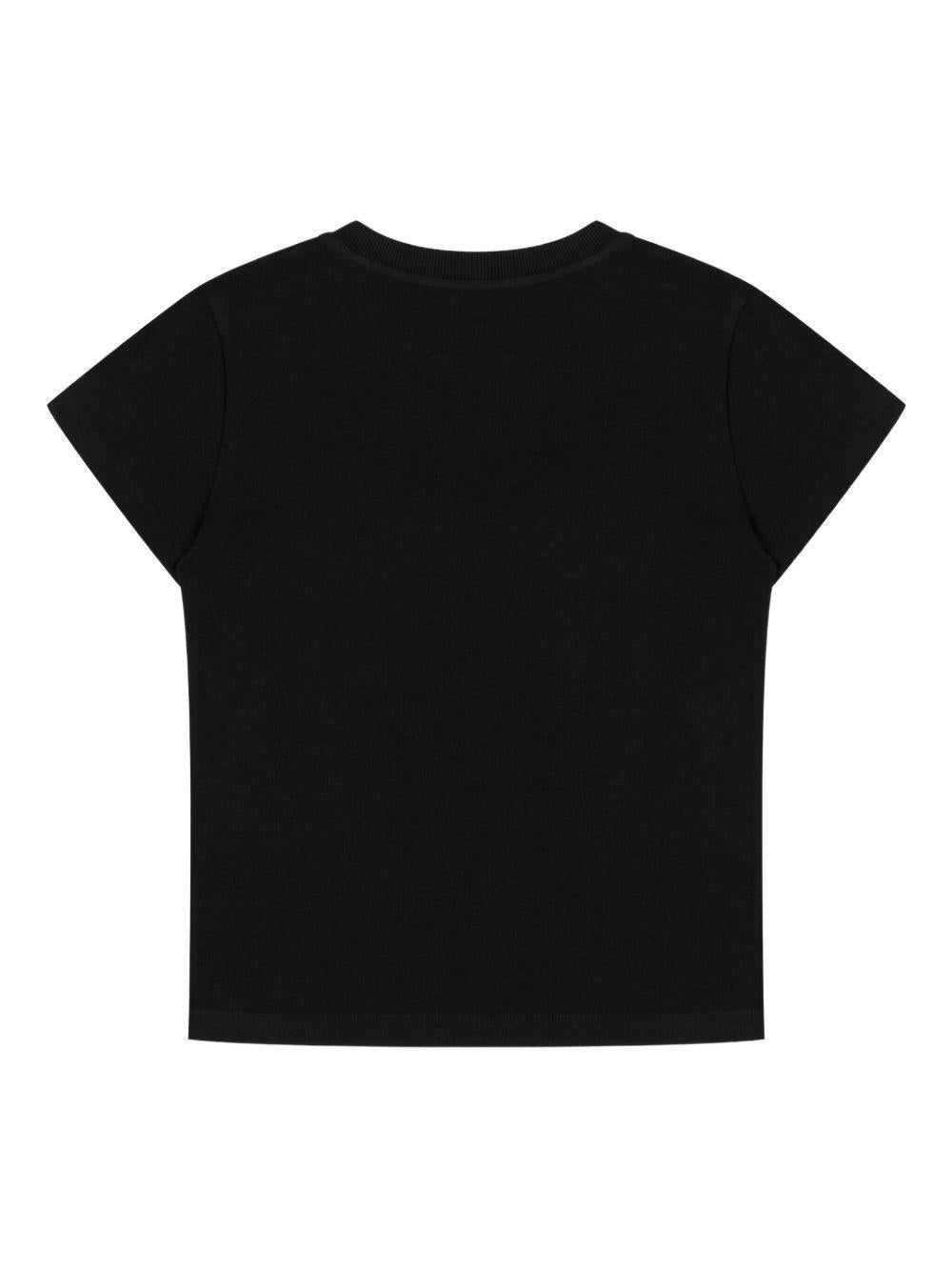 T-shirt per bambina Moschino Kids nera con logo Teddy Bear HCM06KLBA11 60100 MOSCHINO KIDS
