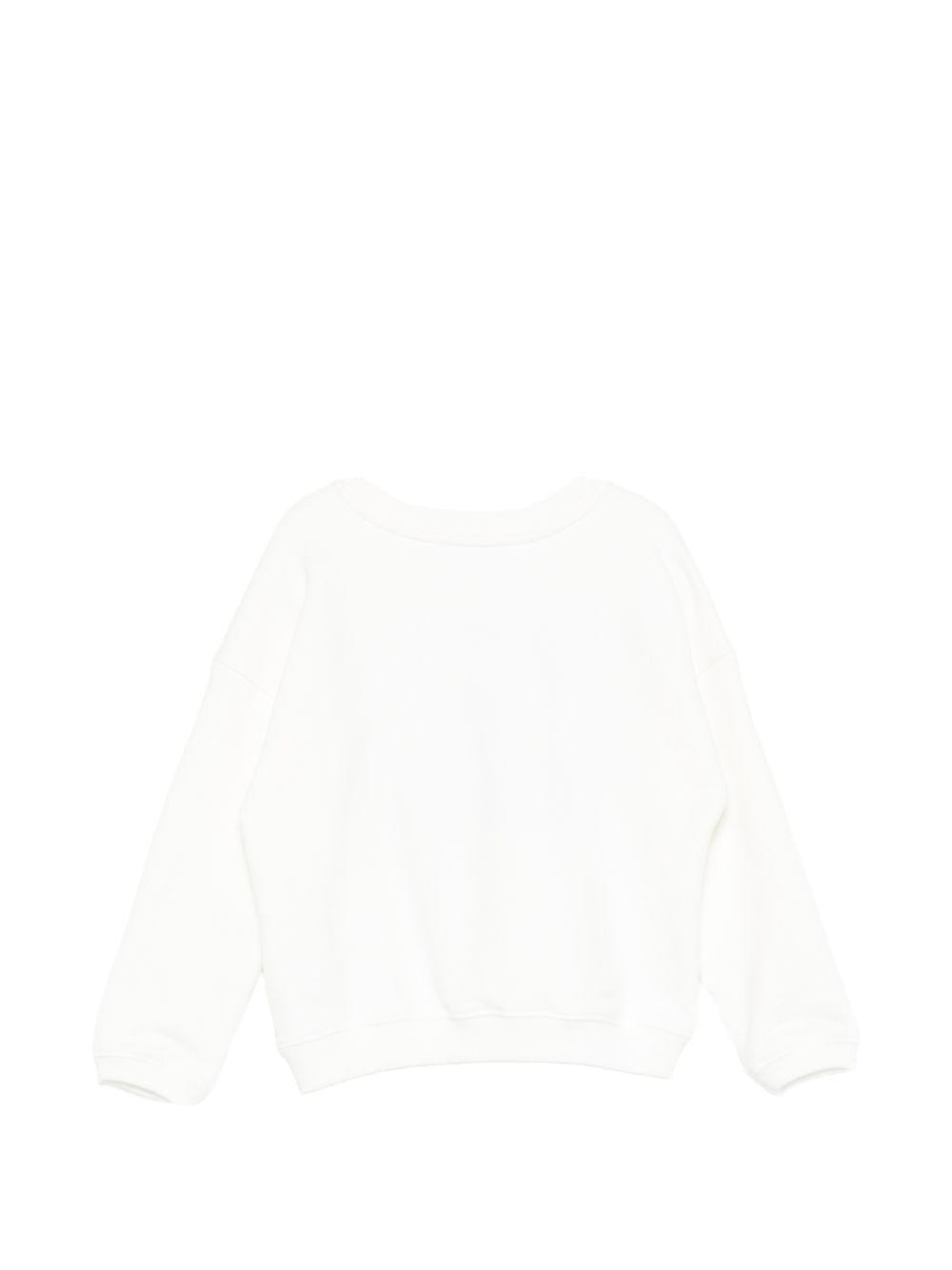 Felpa per bambini Bonpoint bianca con logo ricamato sul davanti S06GSWK00007 102 BONPOINT KIDS