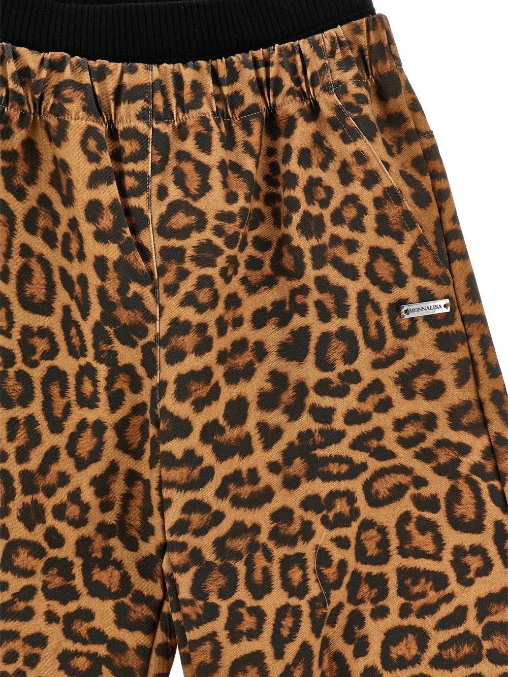 Pantaloni per bambina Monnalisa Kids marroni con stampa animalier 41H406 8623 0080 MONNALISA KIDS