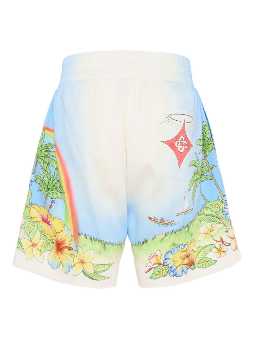 Shorts per bambino Casablanca Kids blu con stampa grafica KSP26TR31702 ALOHA CASABLANCA KIDS