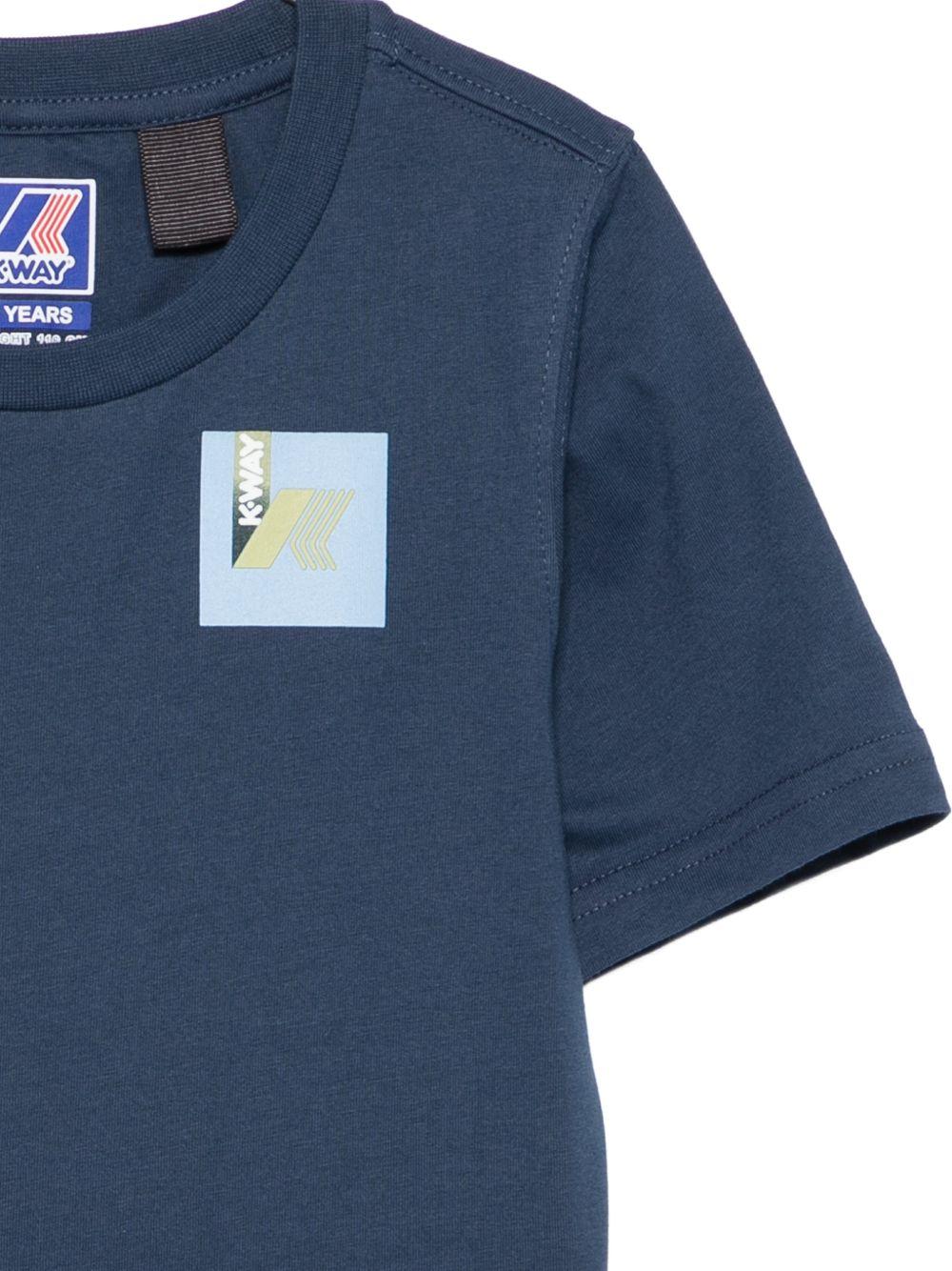 T-shirt per bambino K Way Kids blu con stampa grafica K3148NW B67 K-WAY KIDS