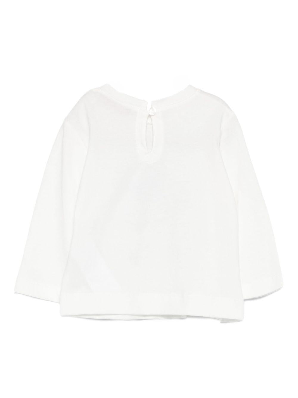 T-shirt per neonata Monnalisa bianca con stampa grafica 39F611 6005 0158 MONNALISA