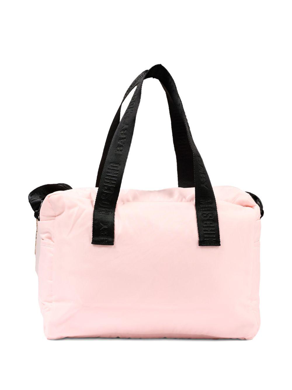 Borsa fasciatoio per neonata Moschino Kids rosa con stampa Teddy Bear MUX05WL3A89 50209 MOSCHINO KIDS