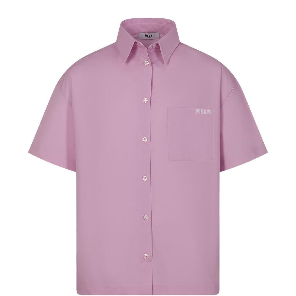 Camicia per bambina MSGM Kids rosa con taschino S6MSJGSI163 MS070 MSGM KIDS
