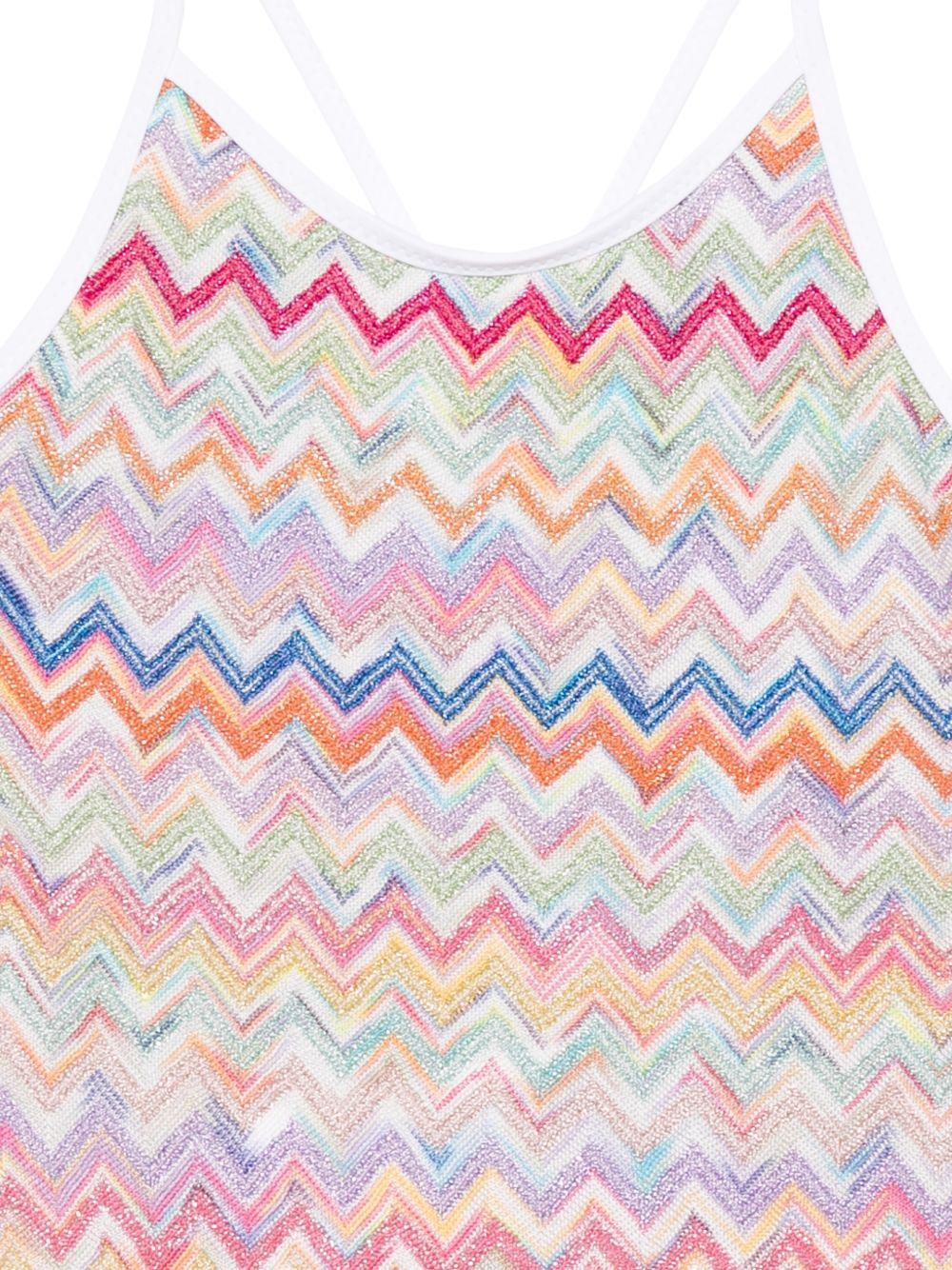 Costume intero per bambina Missoni Kids multicolore con design a chevron MYCA79 Q0107 999 MISSONI KIDS