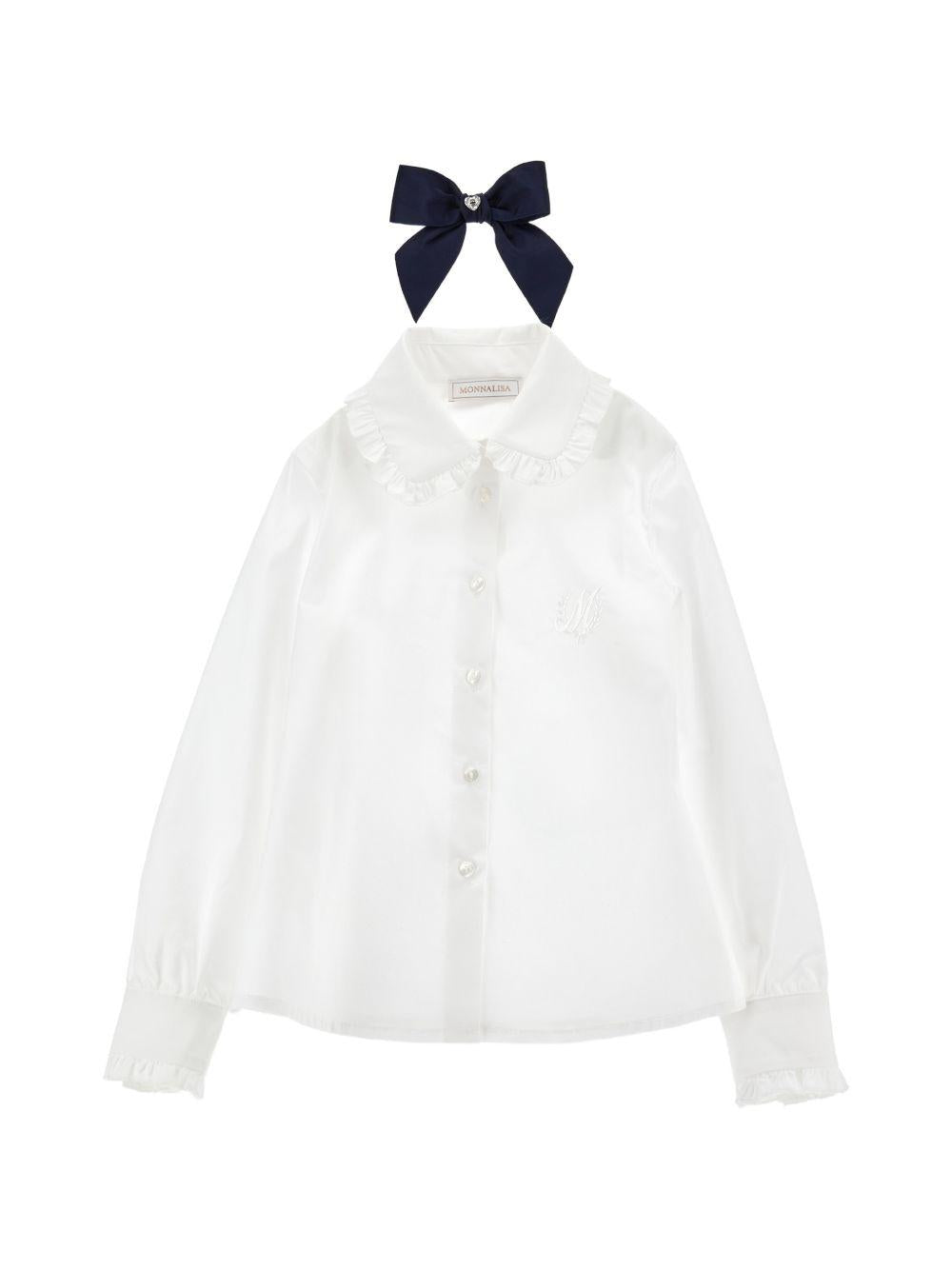 Camicia per bambina Monnalisa Kids bianca con colletto con ruches 18HANA 8153 9956 MONNALISA KIDS