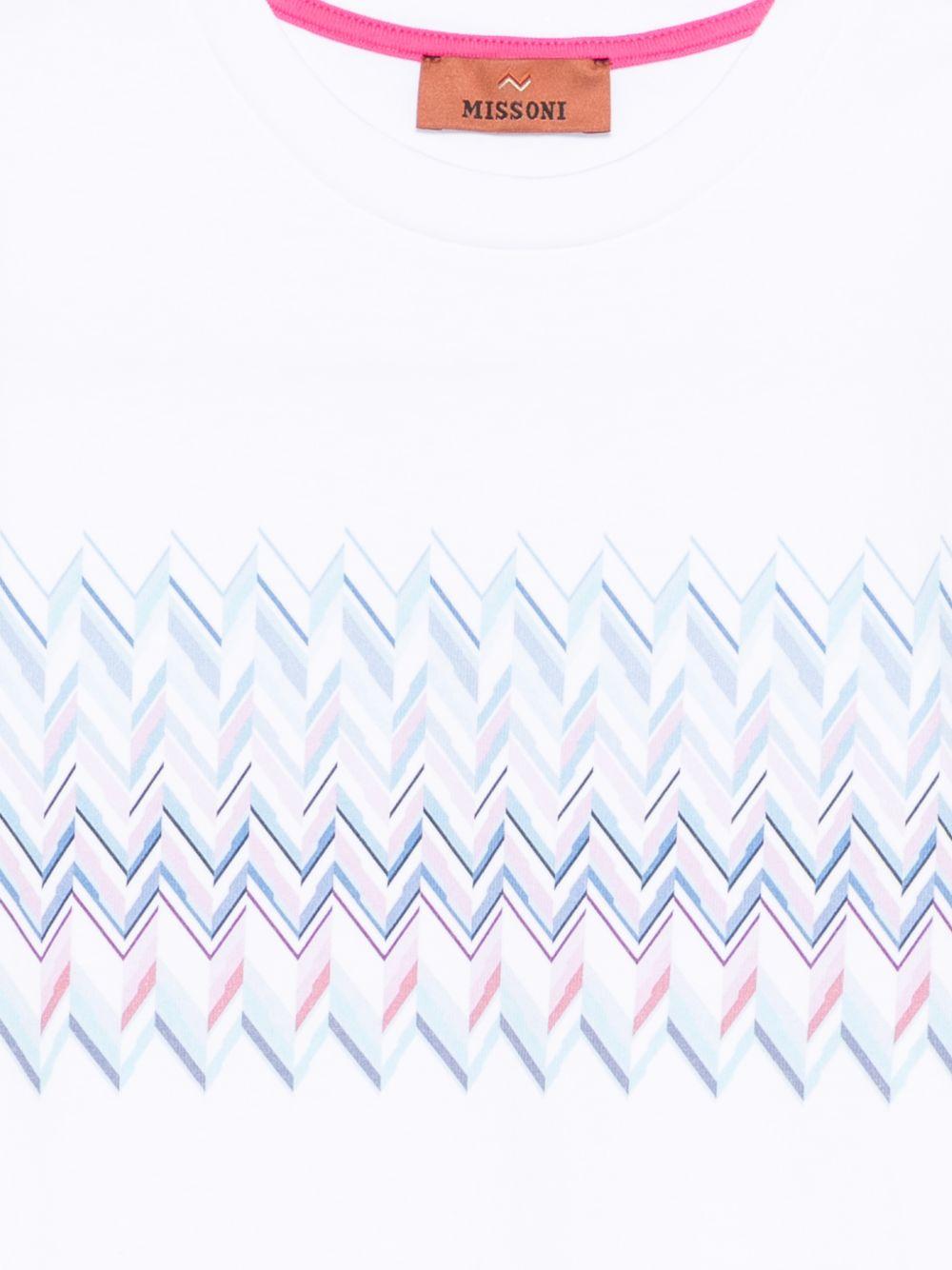 T-shirt per bambina Missoni Kids bianca con motivo a zigzag MY8A31 Z3672 100MC MISSONI KIDS