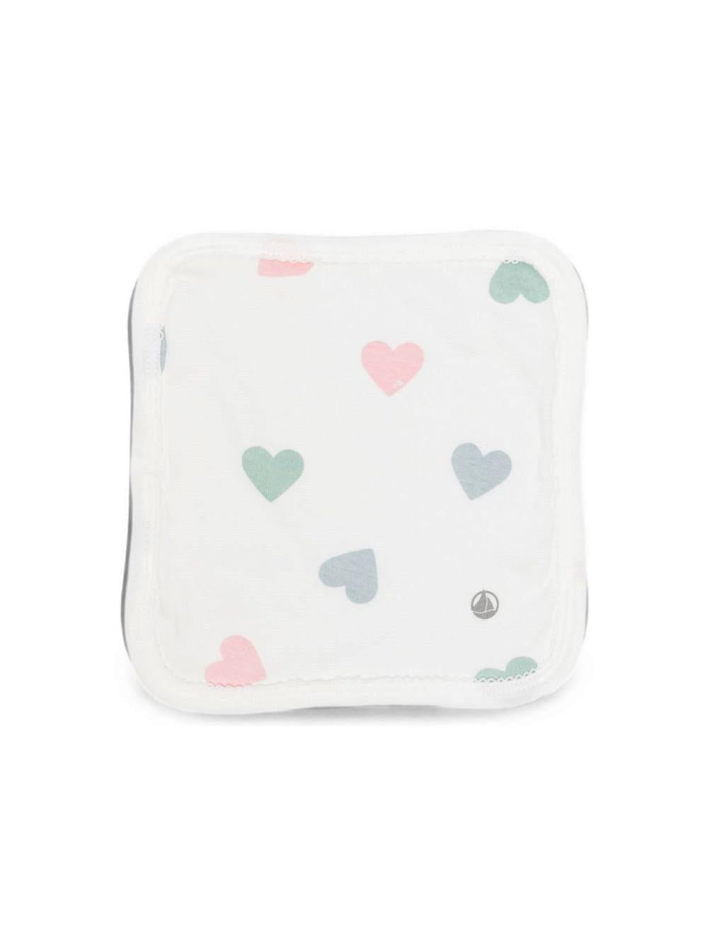 Asciugamano da bagno per neonati Petit Bateau Kids bianco con stampa a cuori A0GQR 01 PETIT BATEAU KIDS