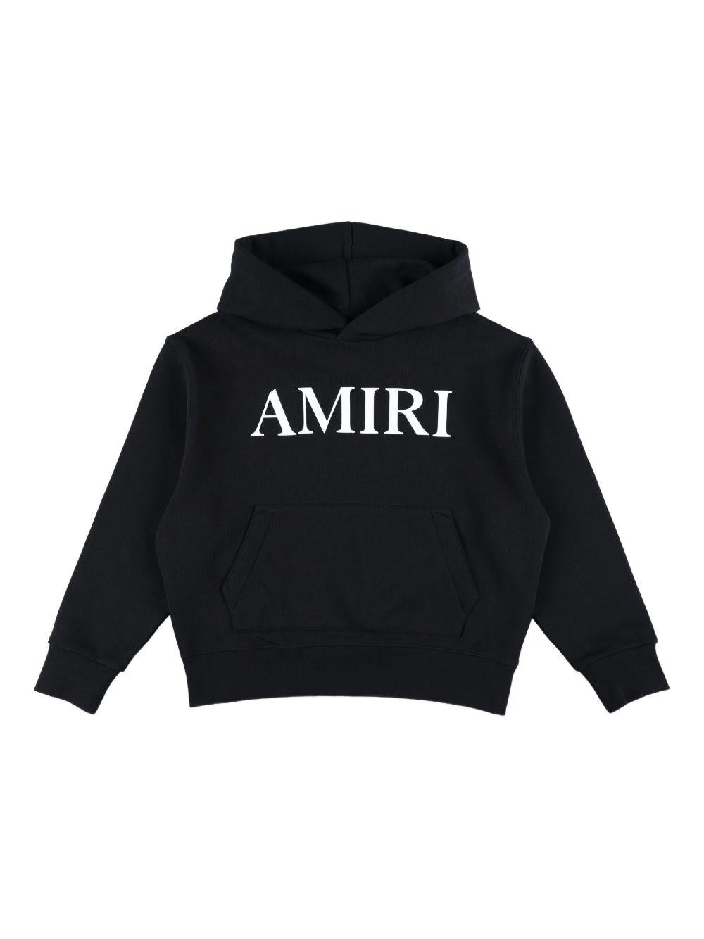 Felpa con cappuccio per bambino Amiri Kids nero con logo AKJYHD1009 001 AMIRI