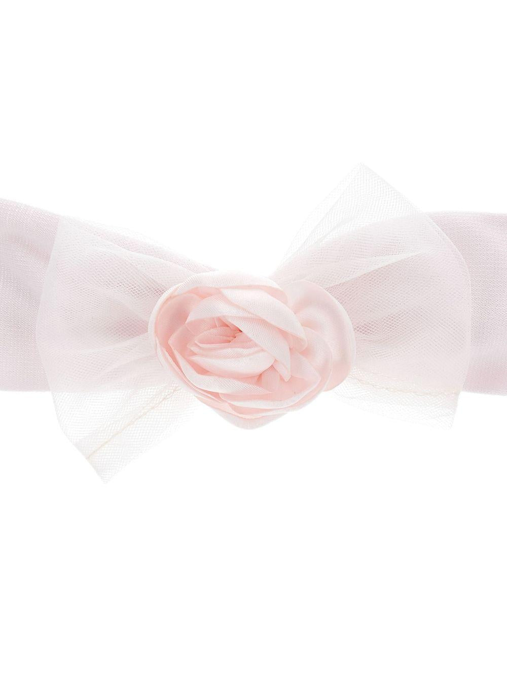 Fascia per neonata Monnalisa rosa con decorazione a fiori 73F007 6207 0091 MONNALISA