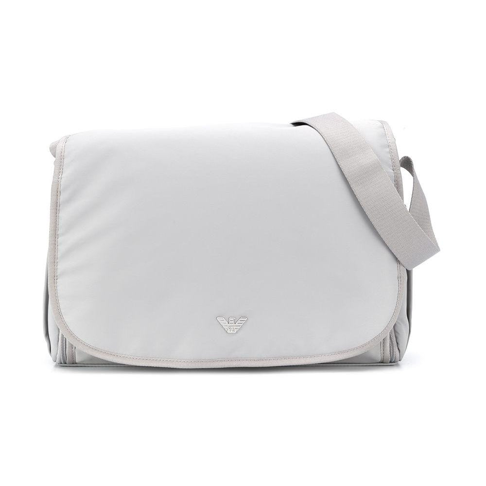 Borsa fasciatoio per neonati Emporio Armani Kids grigio con logo argento 402145 CC904 00341 EMPORIO ARMANI KIDS