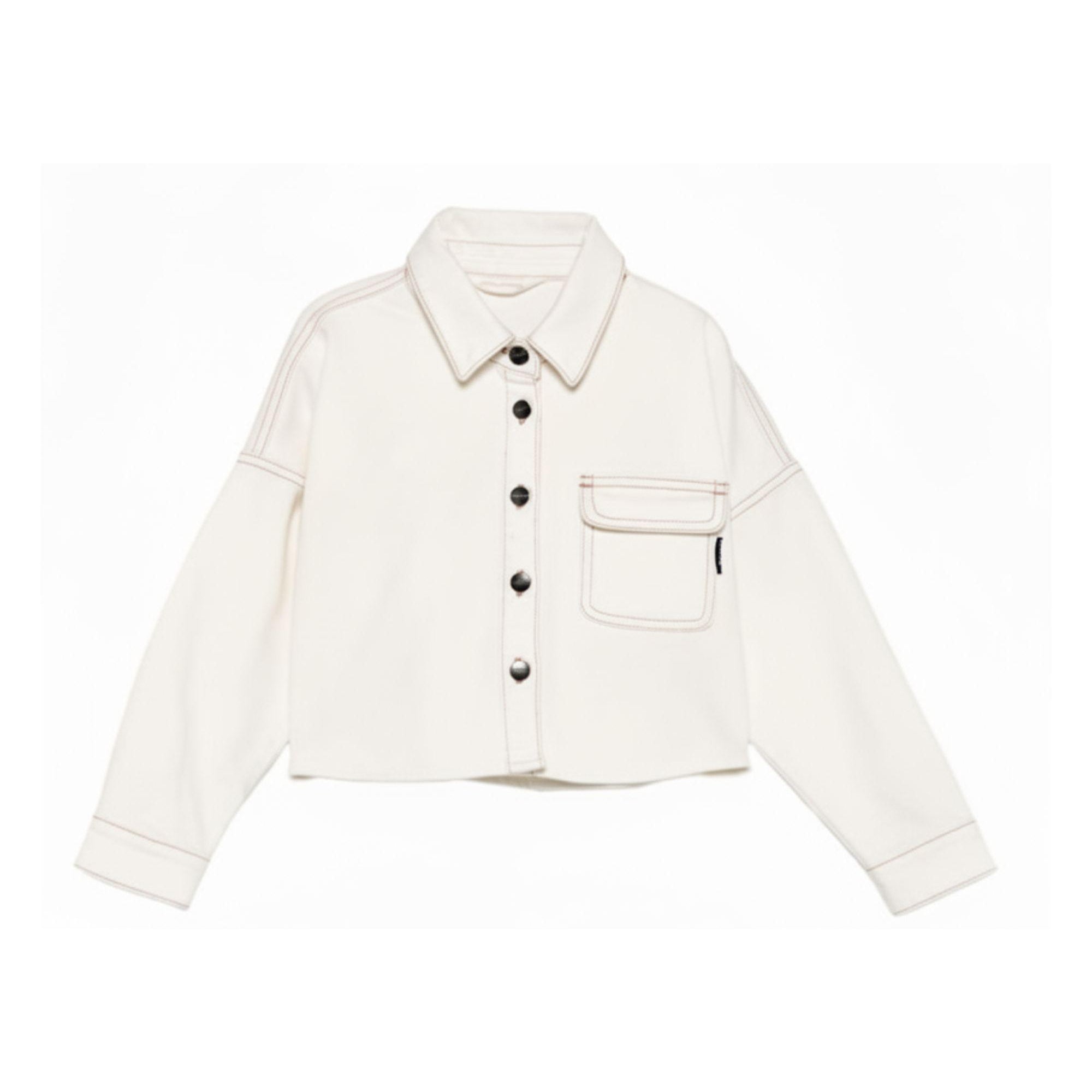 Giacca per bambina Palm Angels KIds bianca con cuciture a contrasto PGGE007S26FAB001 002 PALM ANGELS KIDS