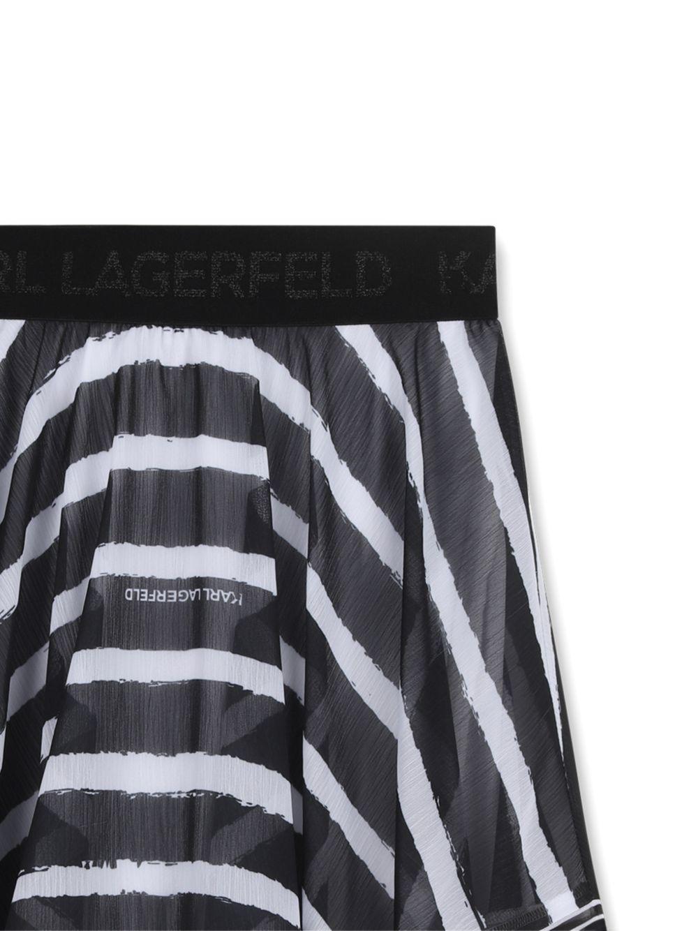 Gonna per bambina Karl Lagerfeld Kids bianca e nera asimmetrica a righe Z31120 N50 KARL LAGERFELD KIDS