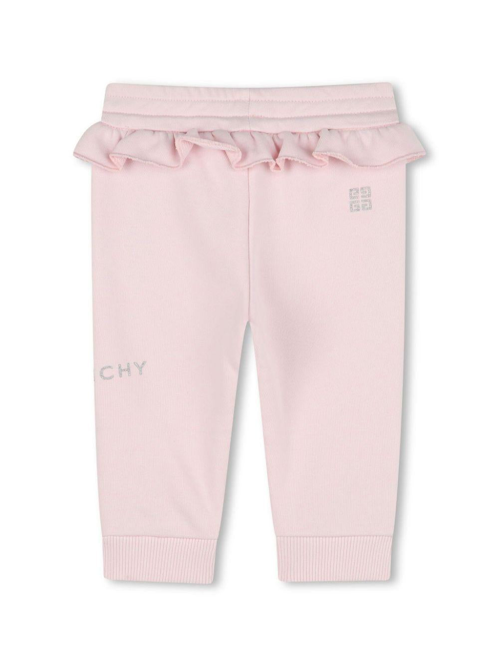 Pantaloni per neonata Givenchy Kids rosa sportivi con ruches H30651 44Z GIVENCHY KIDS