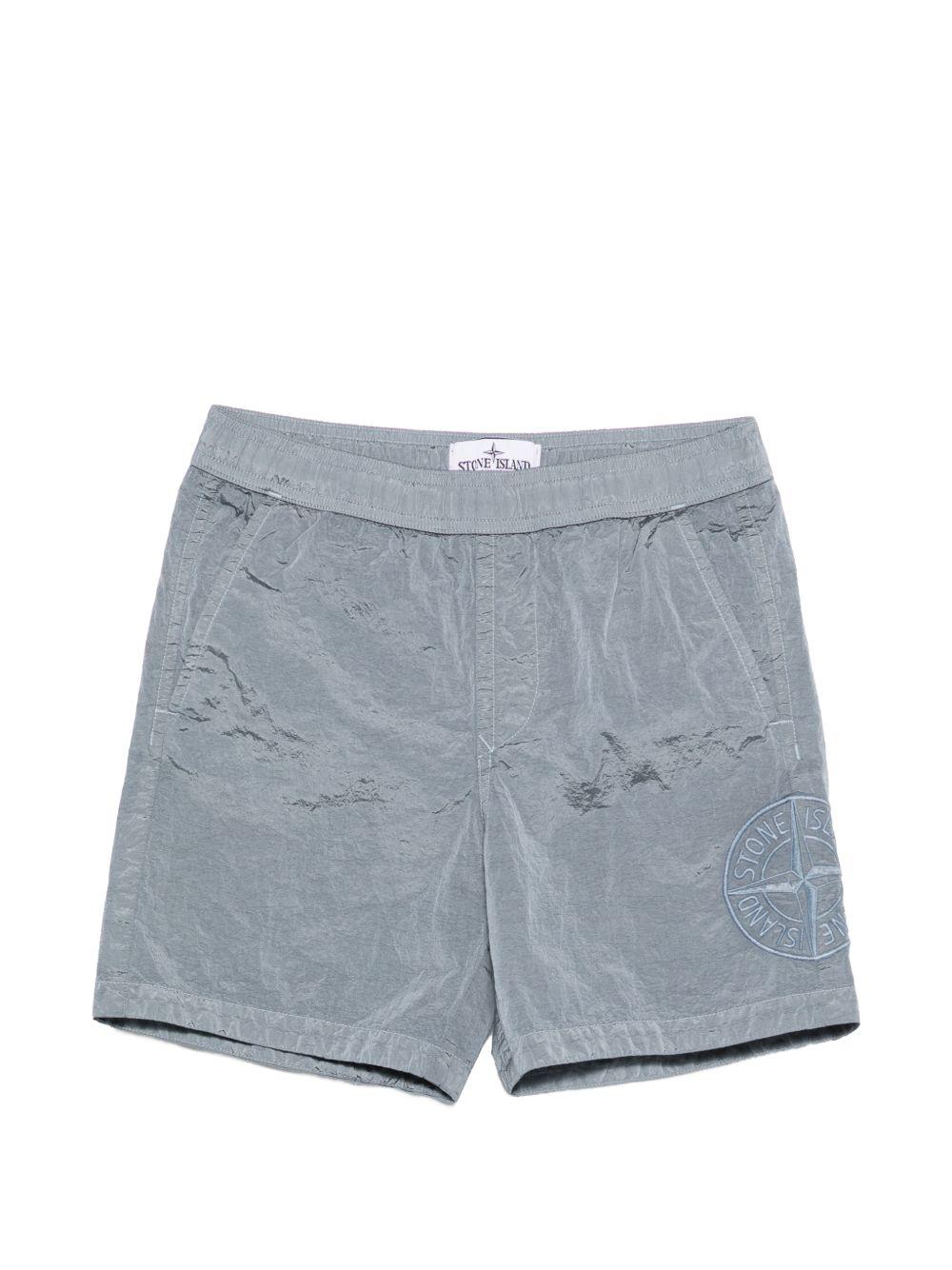 Costume da bagno per bambino Stone Island Junior blu con toppa con logo L1S16B100001S0043 V004A STONE ISLAND JUNIOR