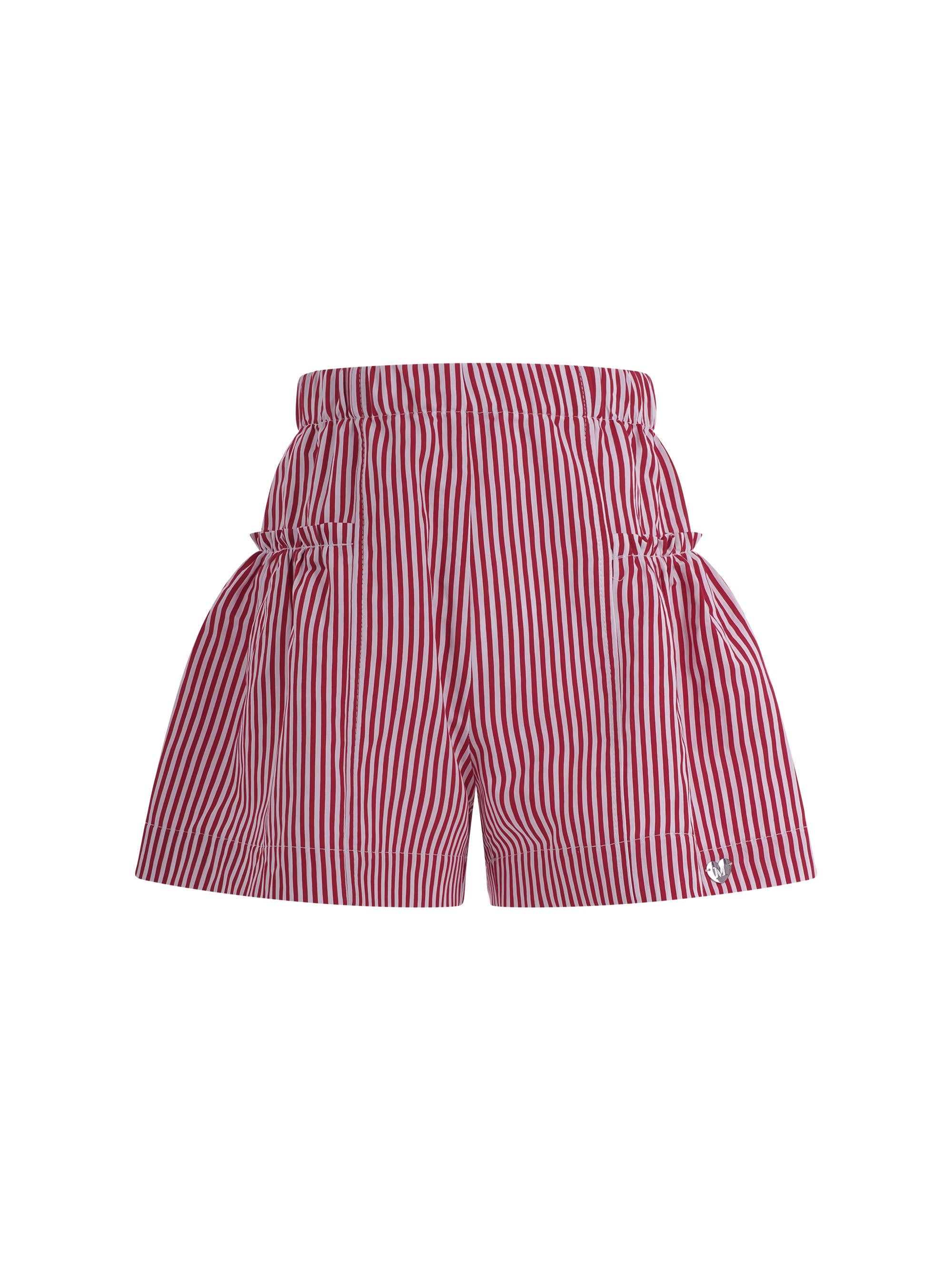 Shorts per bambina Monnalisa rosso con motivo a righe 11G408 7315 9944 MONNALISA KIDS