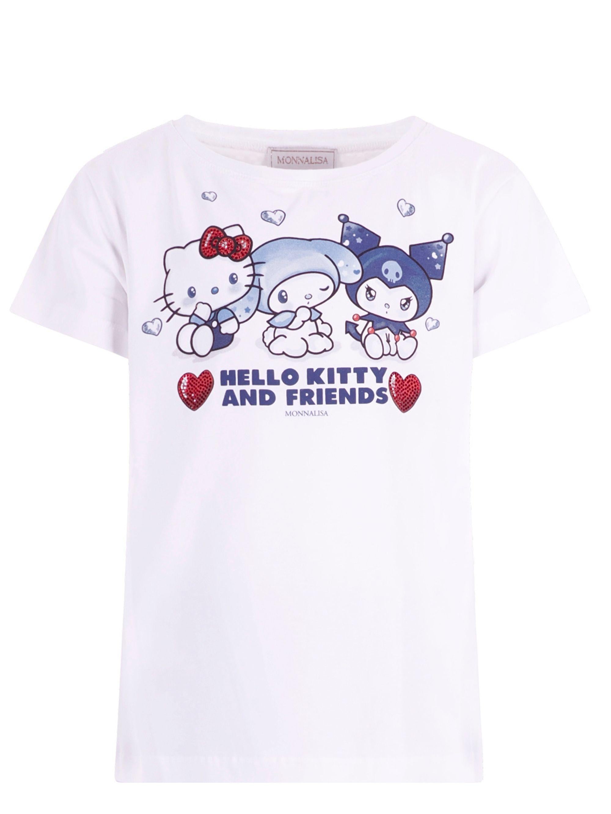 Set due pezzi top e pantaloni per bambina Monnalisa con stampa grafica sul davanti 19G507 7005 9958 MONNALISA KIDS
