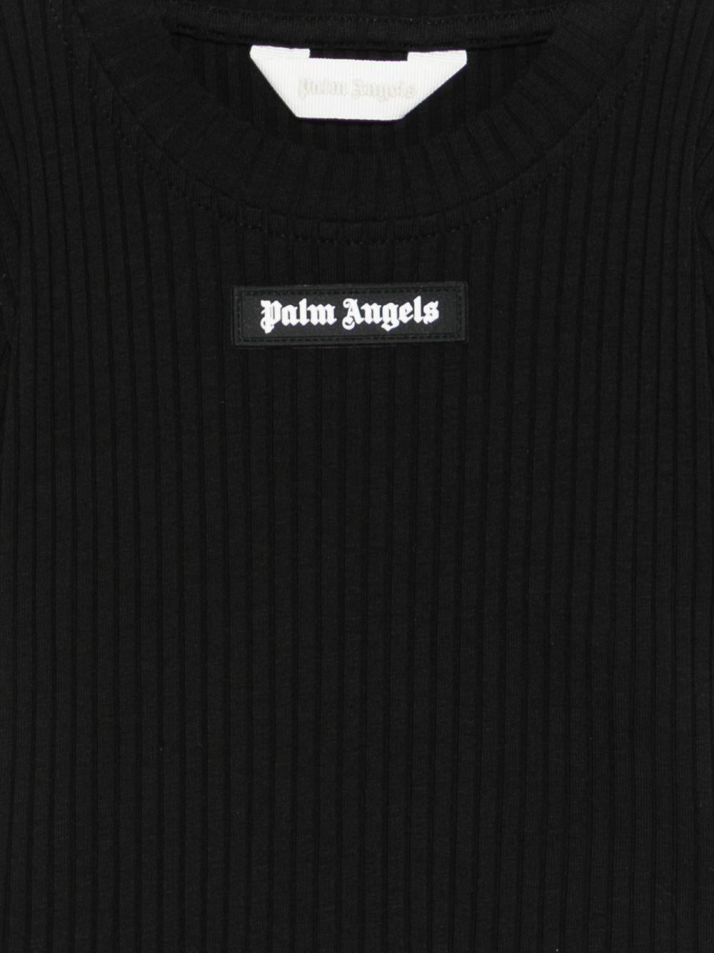 T-shirt per bambina Palm Angels Kids nera con dettaglio logo PGAA017S26JER001 110 PALM ANGELS KIDS