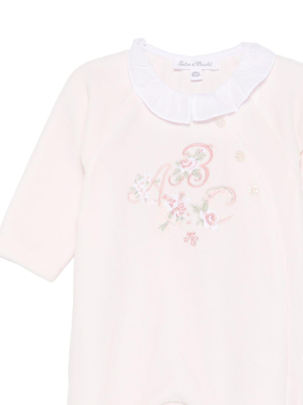 Tutina per neonata Tartine & Chocolat rosa con ricamo a fiori CC54060 31 TArtine & Chocolat KIDS