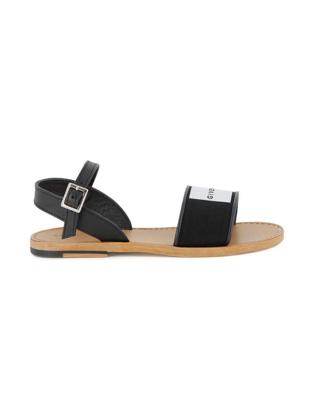 Sandali da bambina Givenchy Kids neri con dettaglio logo H31127 09B GIVENCHY KIDS