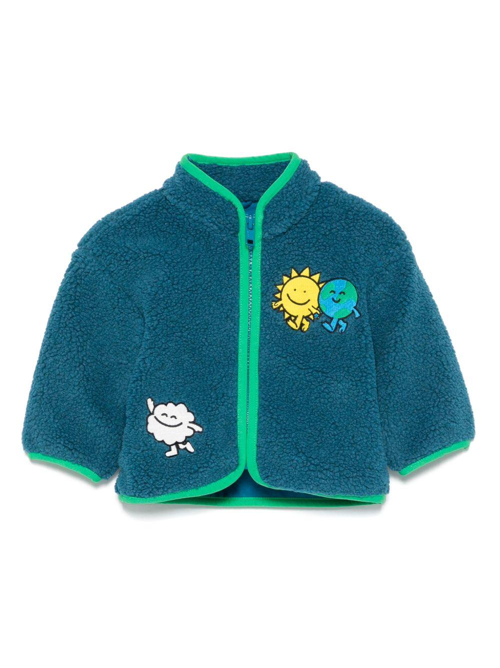 Giacca in pile per neonato Stella McCartney Kids Earth Friends blu TX2507 Z0506 673 STELLA McCARTNEY KIDS