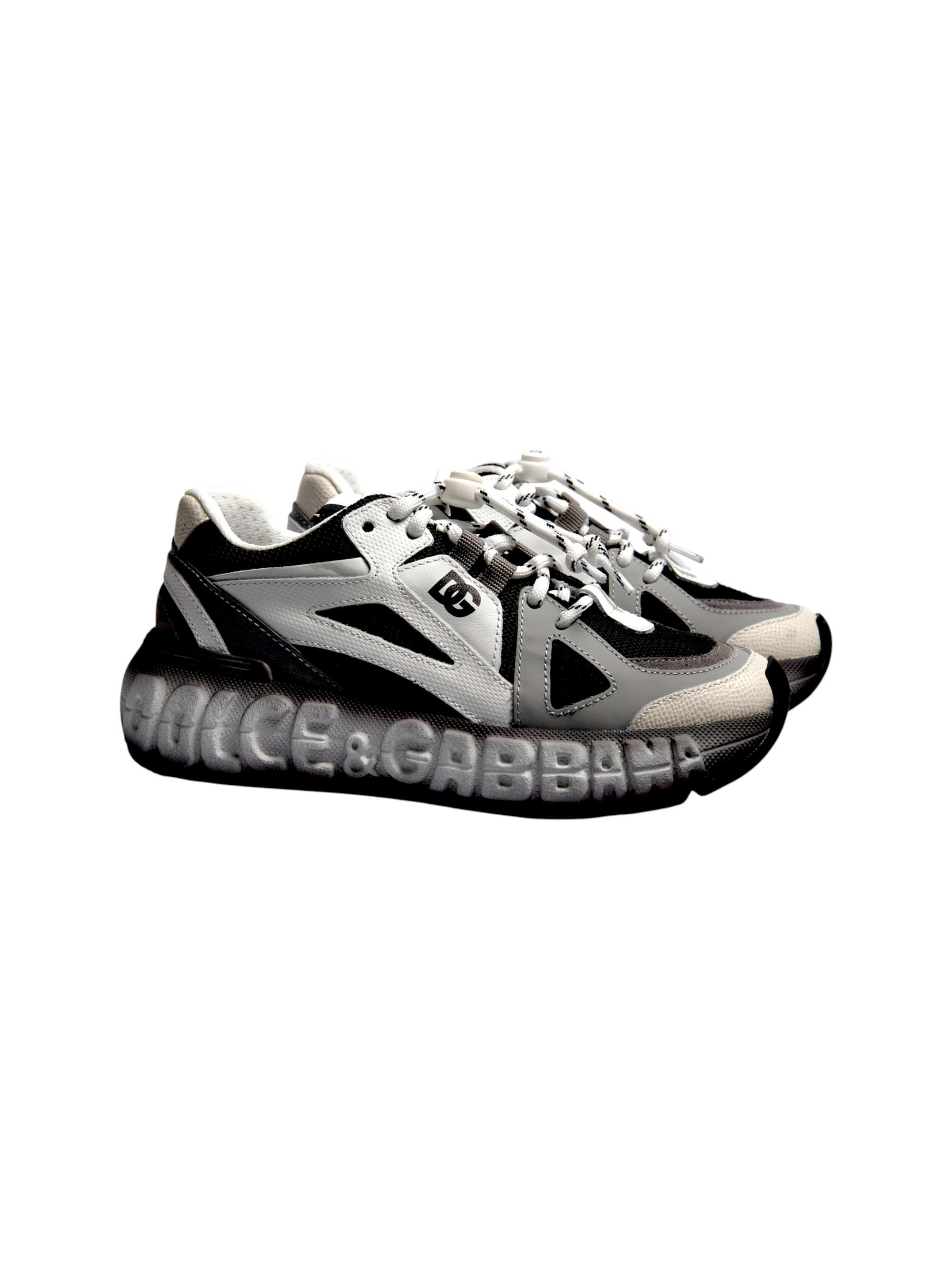 Sneakers per bambini Dolce & Gabbana Kids bianco e nero con dettaglio logo sulla suola DA5290 AX260 8V023 DOLCE & GABBANA KIDS