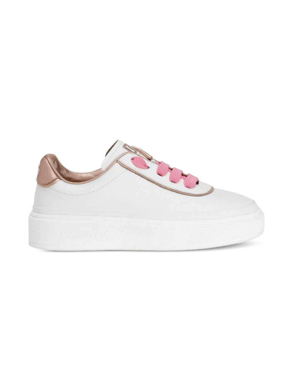 Sneakers per bambina Dolce & Gabbana Kids bianche con dettagli rosa D11378 AD643 8W151 DOLCE & GABBANA KIDS