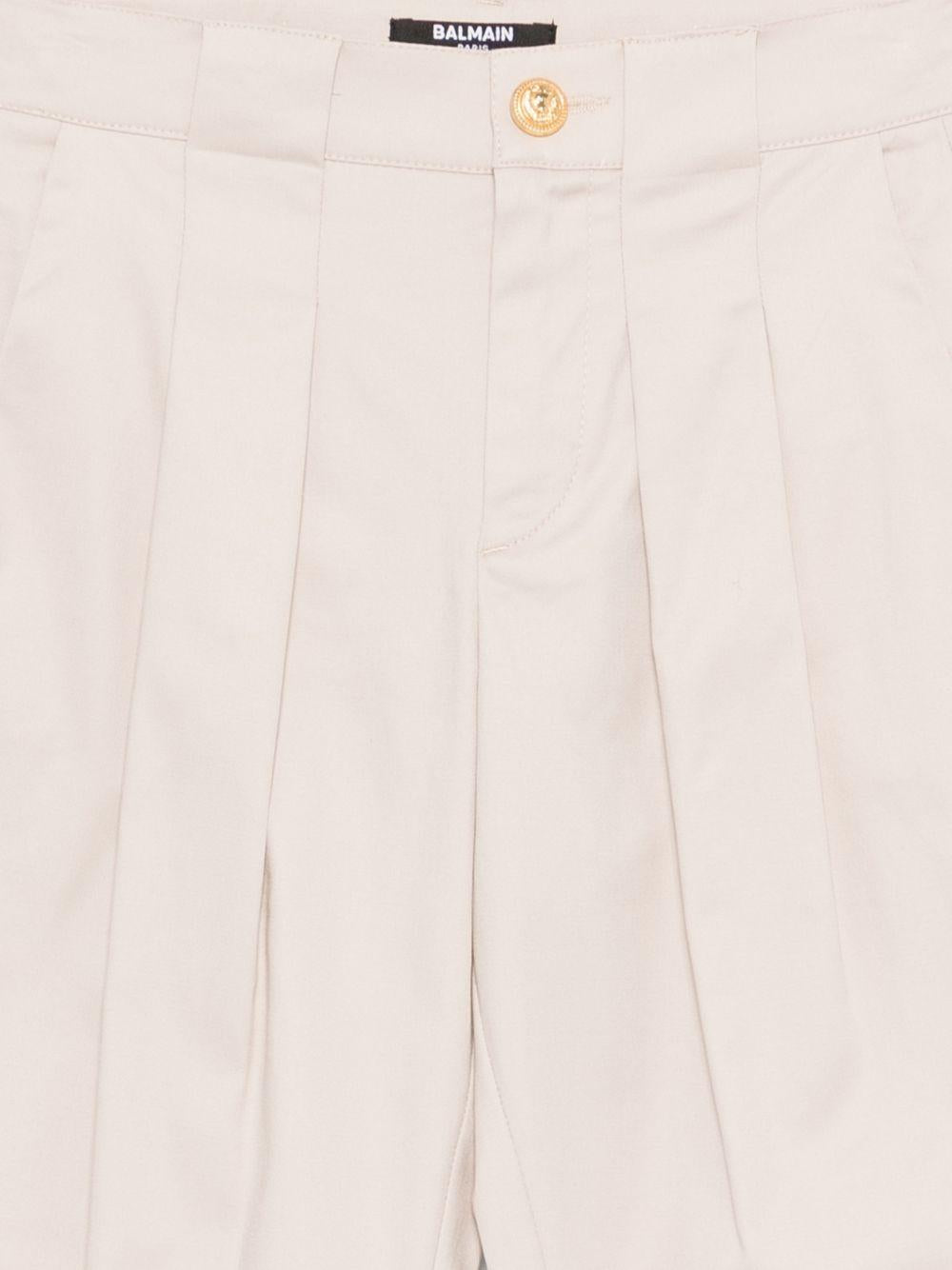 Pantaloni per bambino Balmain Kids beige con pieghe anteriori BY6R20 G0197 107 BALMAIN KIDS