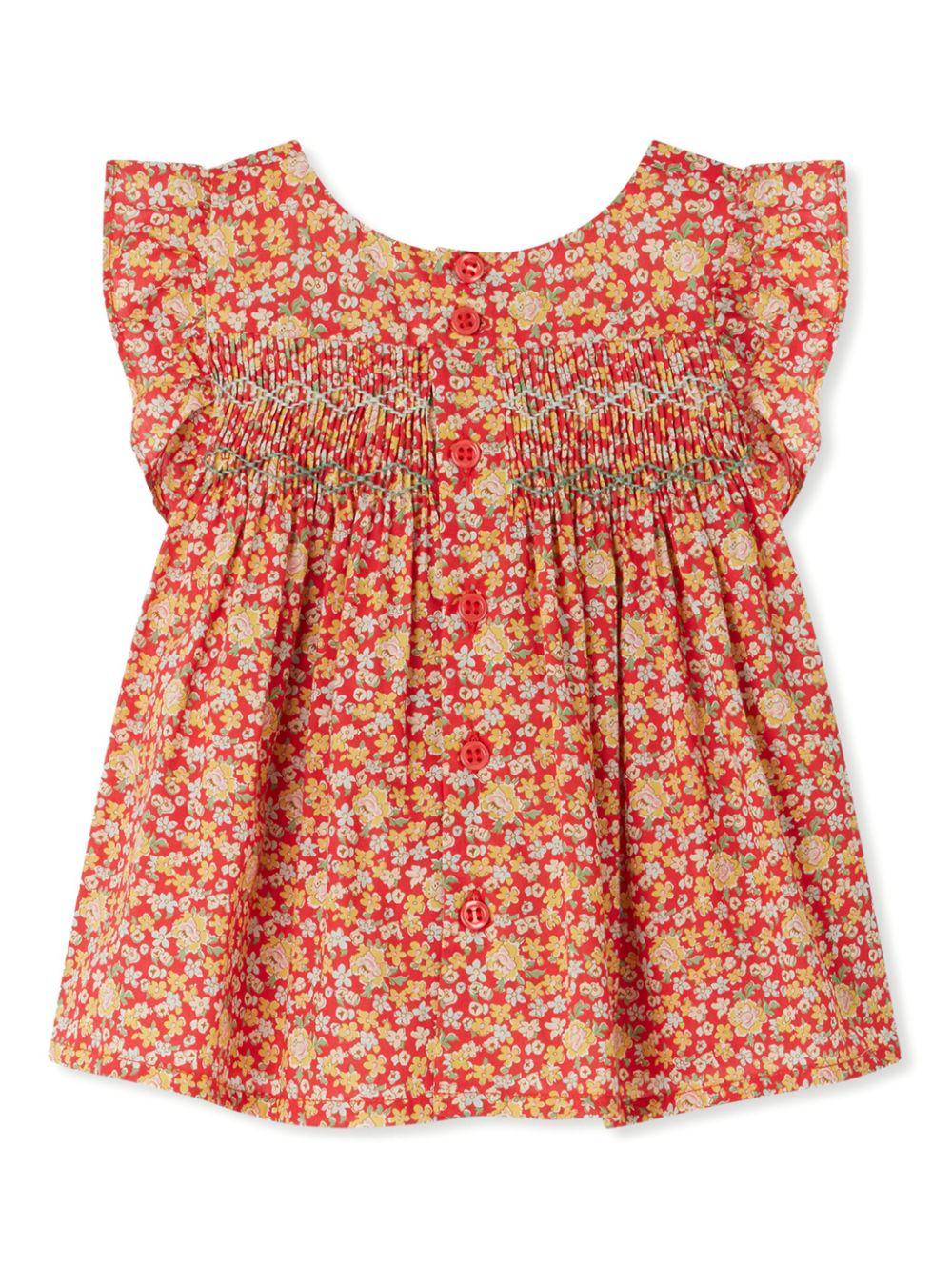 Blusa Naomie per neonata Bonpoint rosso con chiusura posteriore con bottoni C05XBLW00001 651A BONPOINT