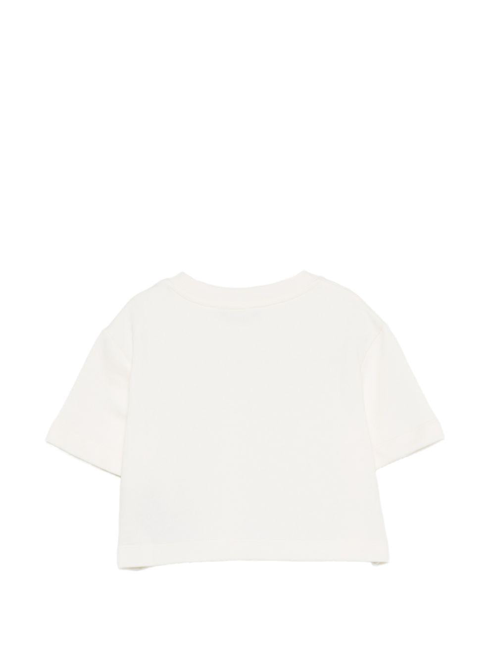 T-shirt per bambina Balmain Kids bianca con design crop BY4A01 Z3183 102BC BALMAIN KIDS