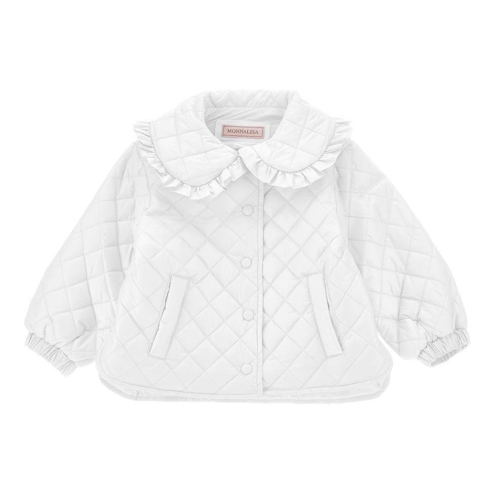 Giubbino per neonata Monnalisa bianca con design trapuntato 37G102 7027 0099 MONNALISA KIDS