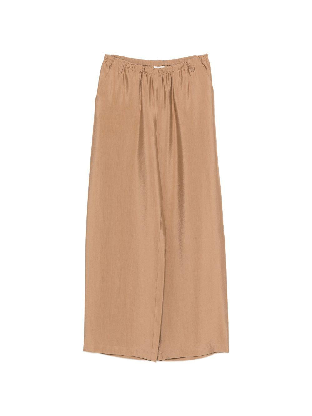 Pantaloni per donna Alysi marroni con tasche a filetto 116178 P6215 PELLE ALYSI