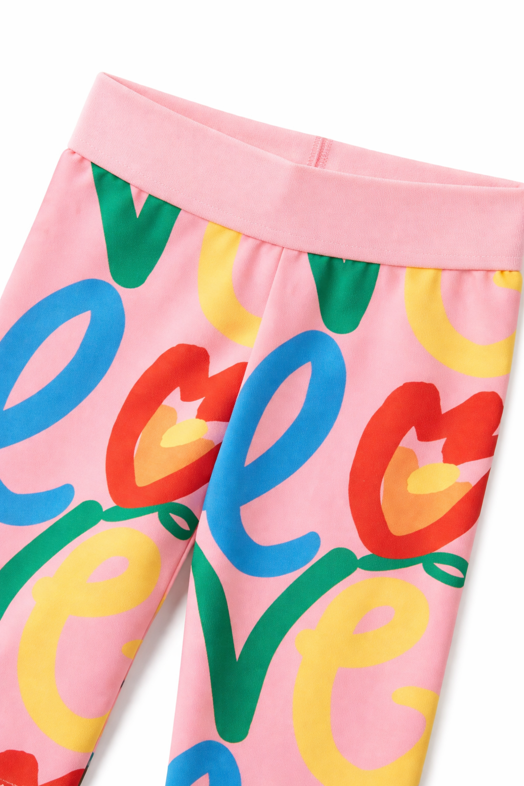 Leggins per bambina Stella McCartney Kids rosa con motivo love all-over TY6C10 Z3449 509MC STELLA McCARTNEY KIDS