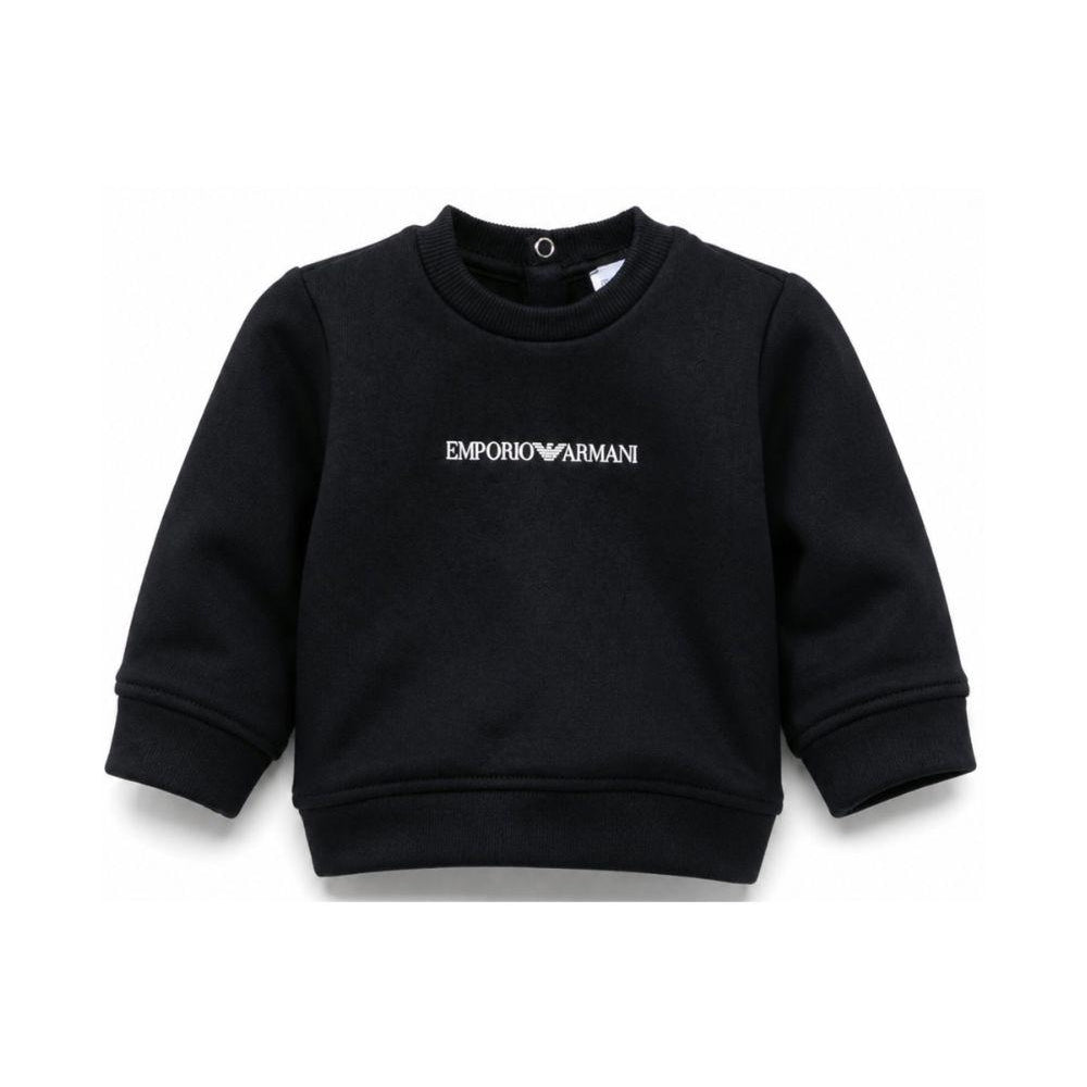 Felpa per neonato Emporio Armani Kids blu con logo sul davanti EB000301 AF14681 UB118 EMPORIO ARMANI KIDS