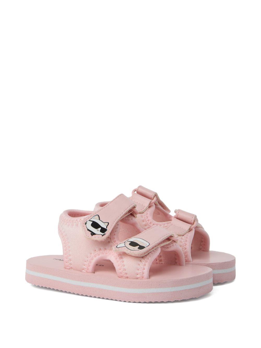 Sandali per bambina Karl Lagerfeld Kids rosa con applicazione-ikon Z31183 46F KARL LAGERFELD KIDS