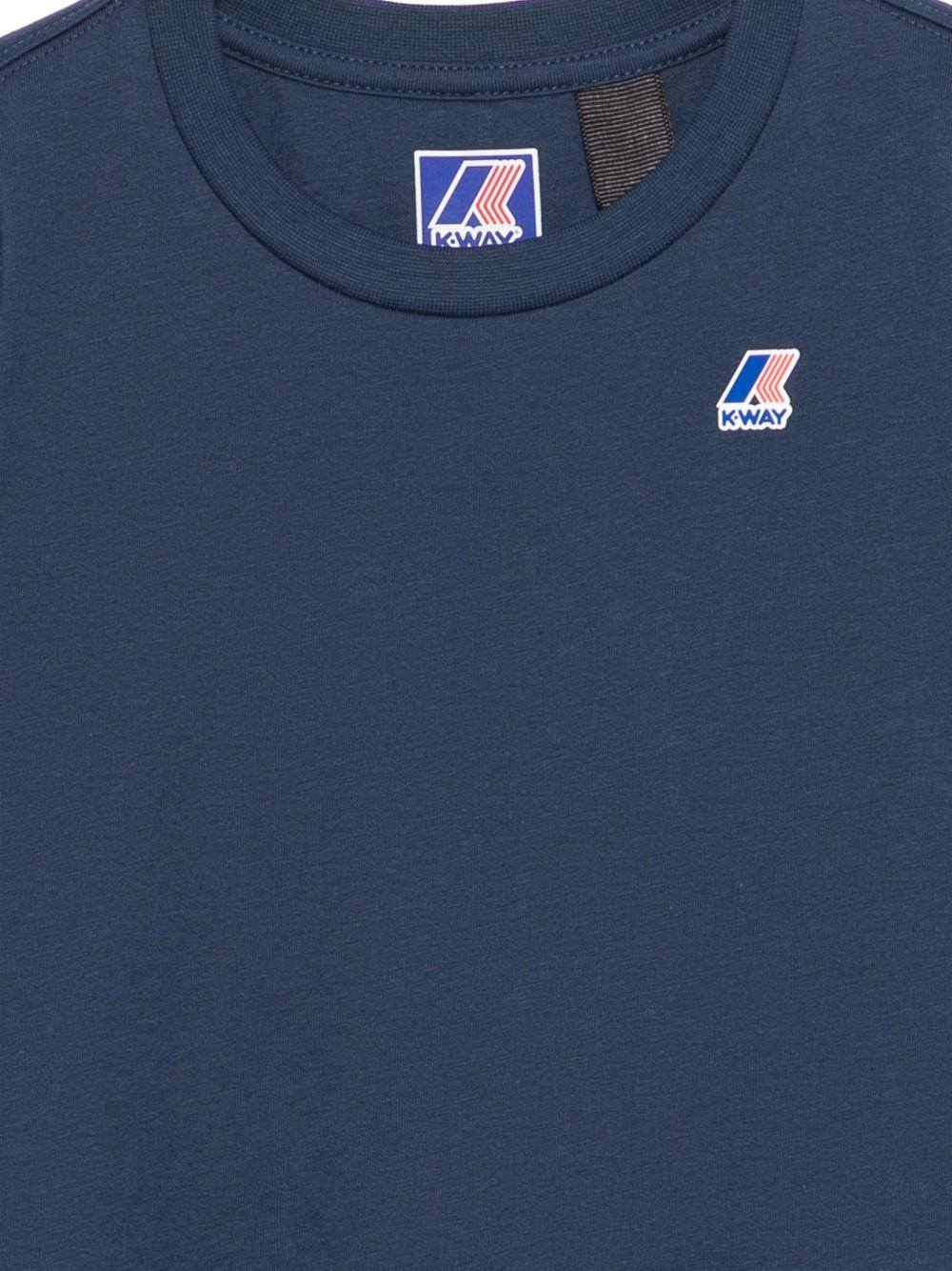 T-shirt per bambini K Way Kids blu con dettaglio logo K7133YW B67 K-WAY KIDS