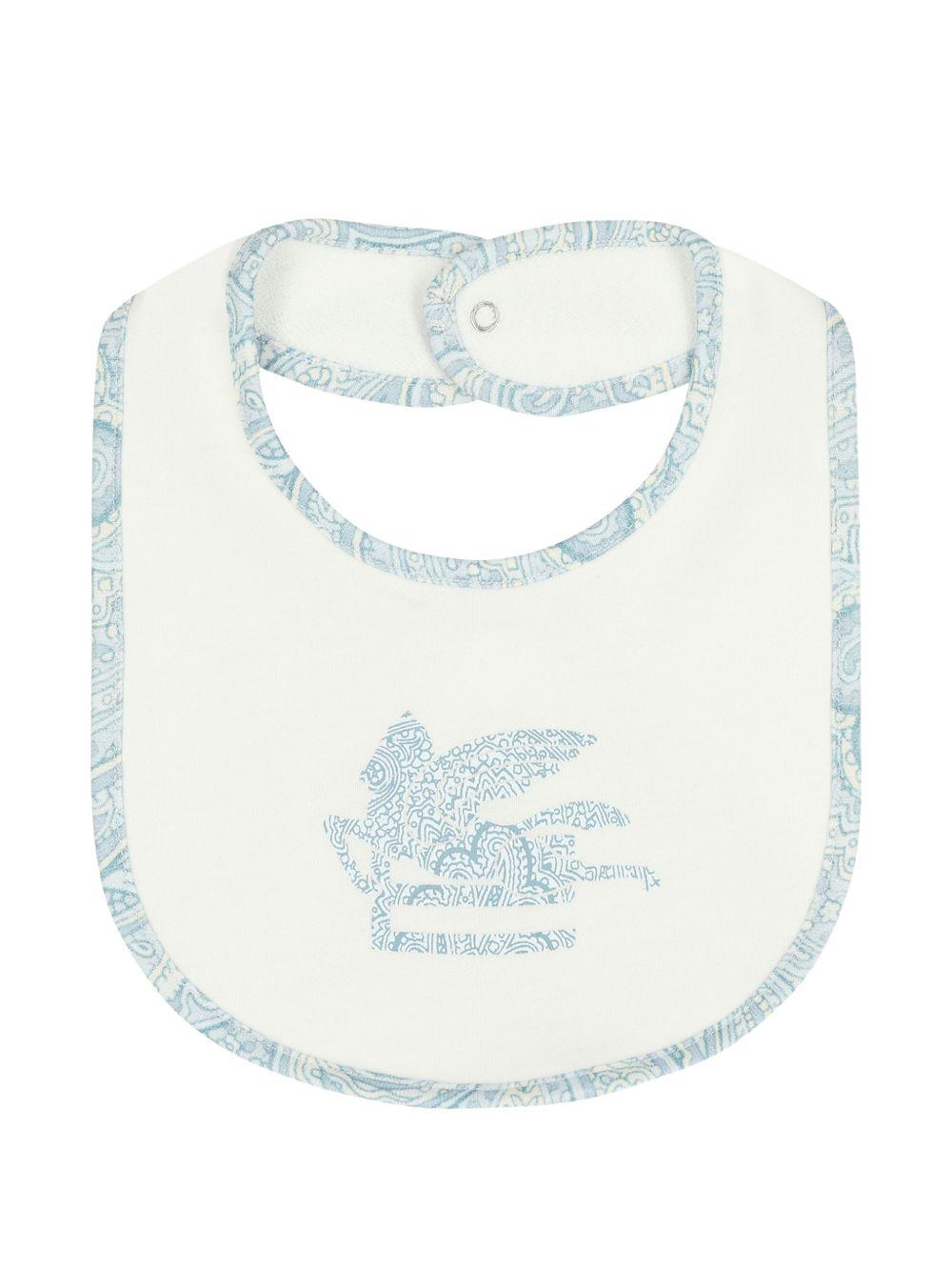 Set tutina cappellino e bavaglino per neonato Etro Kids multicolore con stampa Pegaso sul davanti GYB540 Z3672 102CE ETRO KIDS